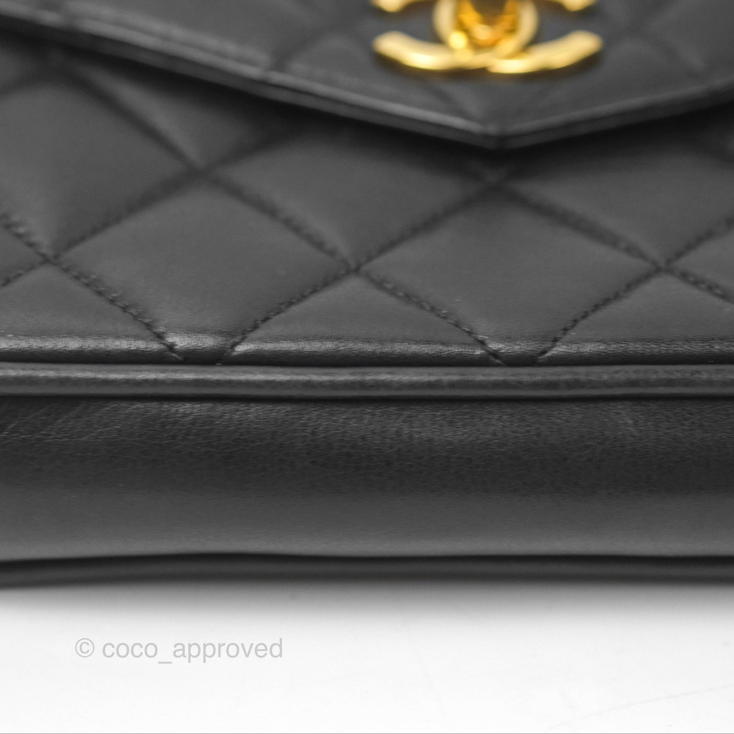 Chanel Vintage Belt Bag Quilted Black Lambskin 24K Gold Hardware