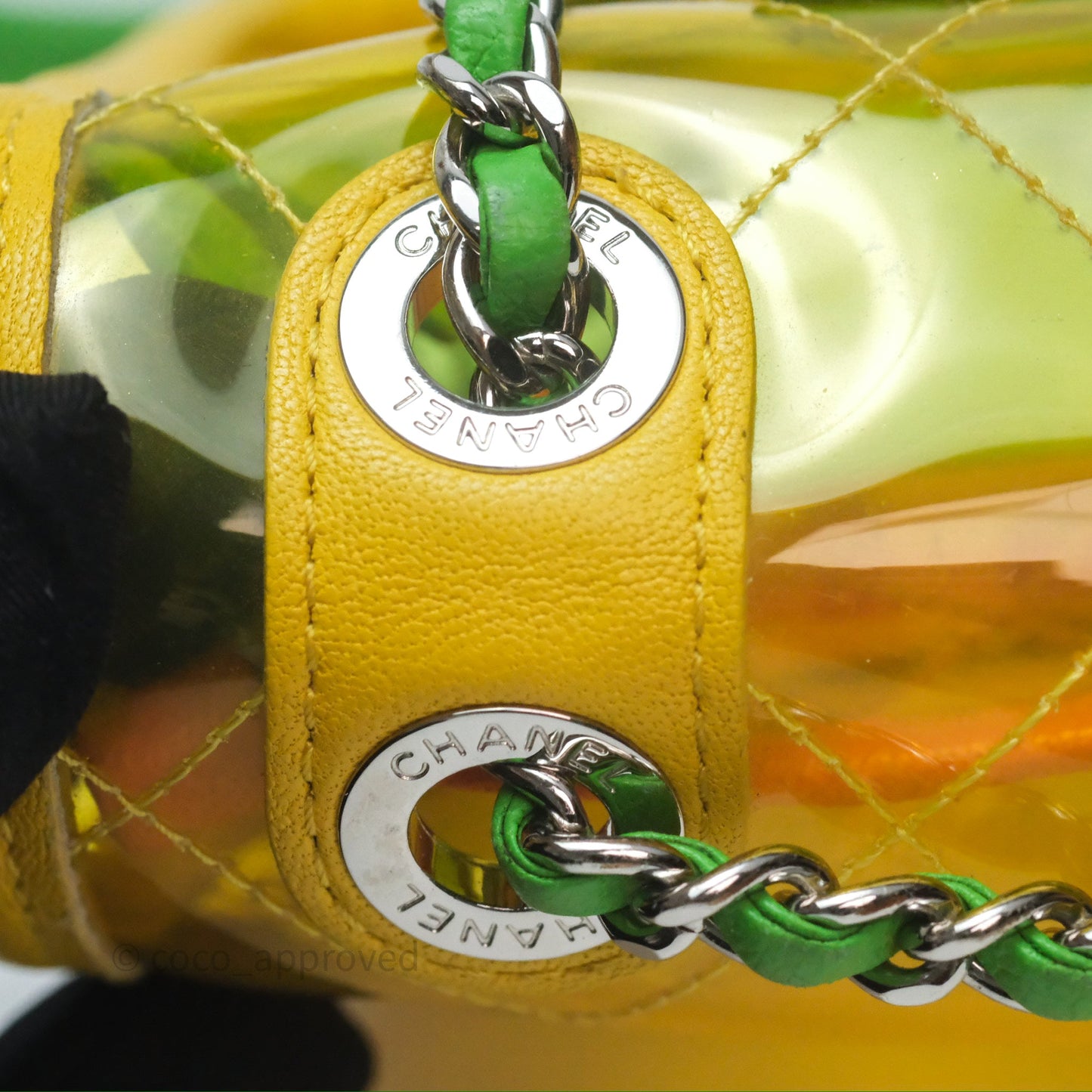 Chanel Mini Coco Splash Flap Bag PVC Lambskin Pink/Yellow/Green Silver Hardware