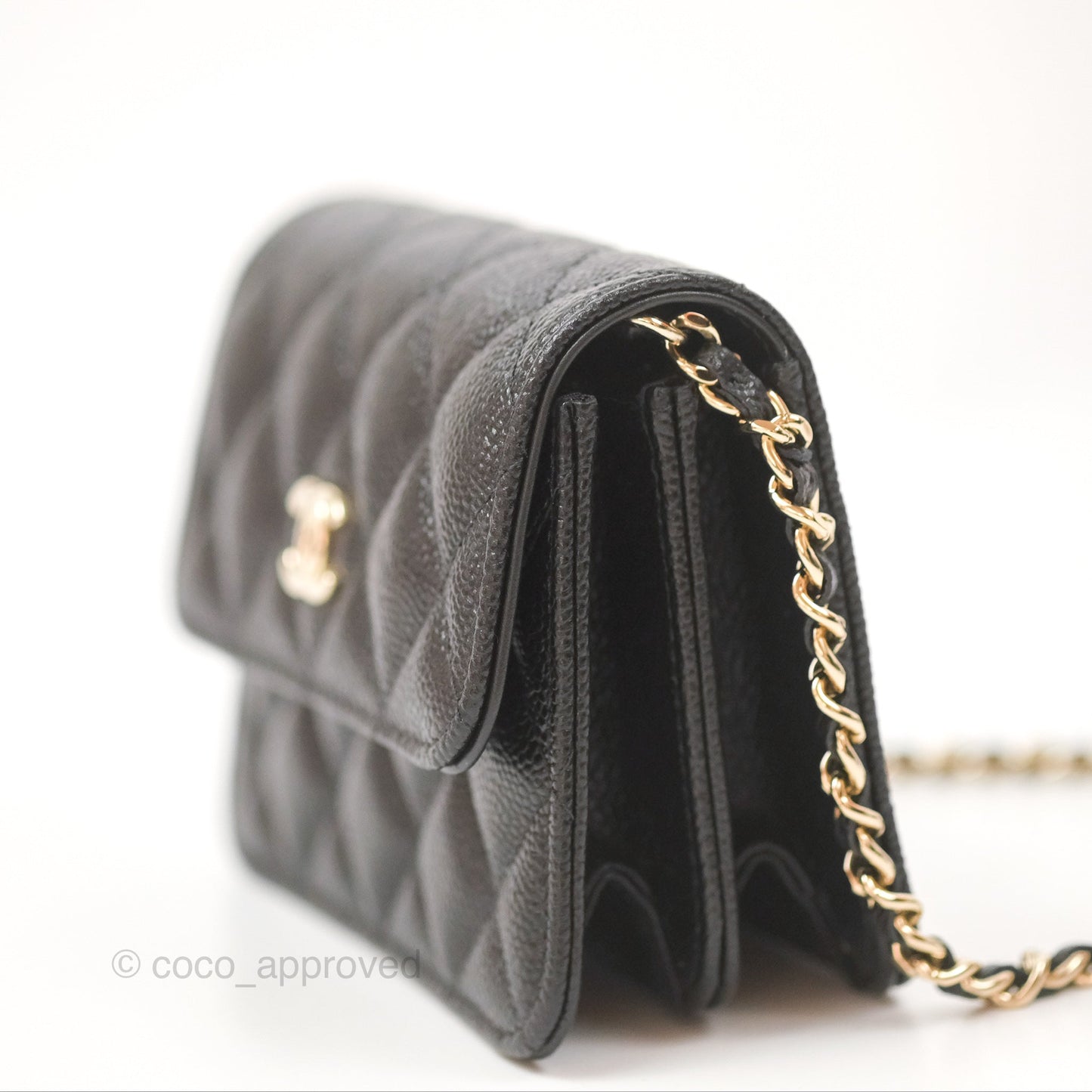 Chanel Mini Clutch with Ribbon Bow Chain Black Caviar Gold Hardware 23S