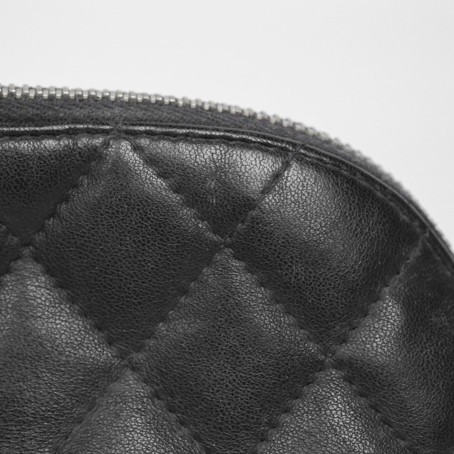 Chanel Cosmetic Case Black Calfskin Silver Hardware