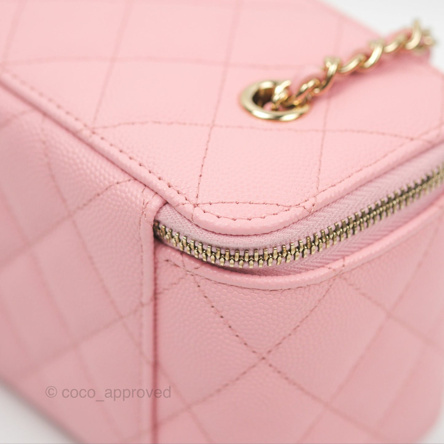 Chanel Classic Vanity With Chain Pink Caviar Gold Hardware