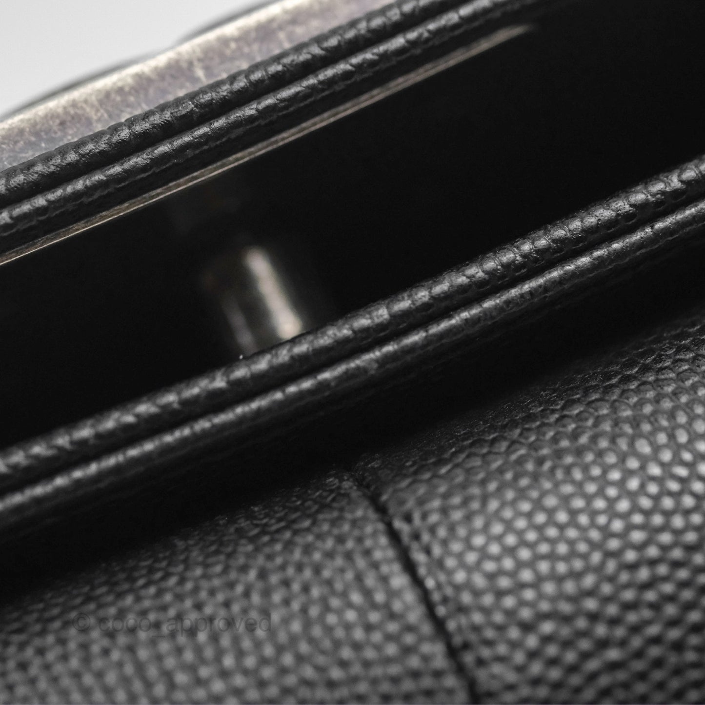 Chanel Quilted Medium Boy Black Caviar Ruthenium Hardware