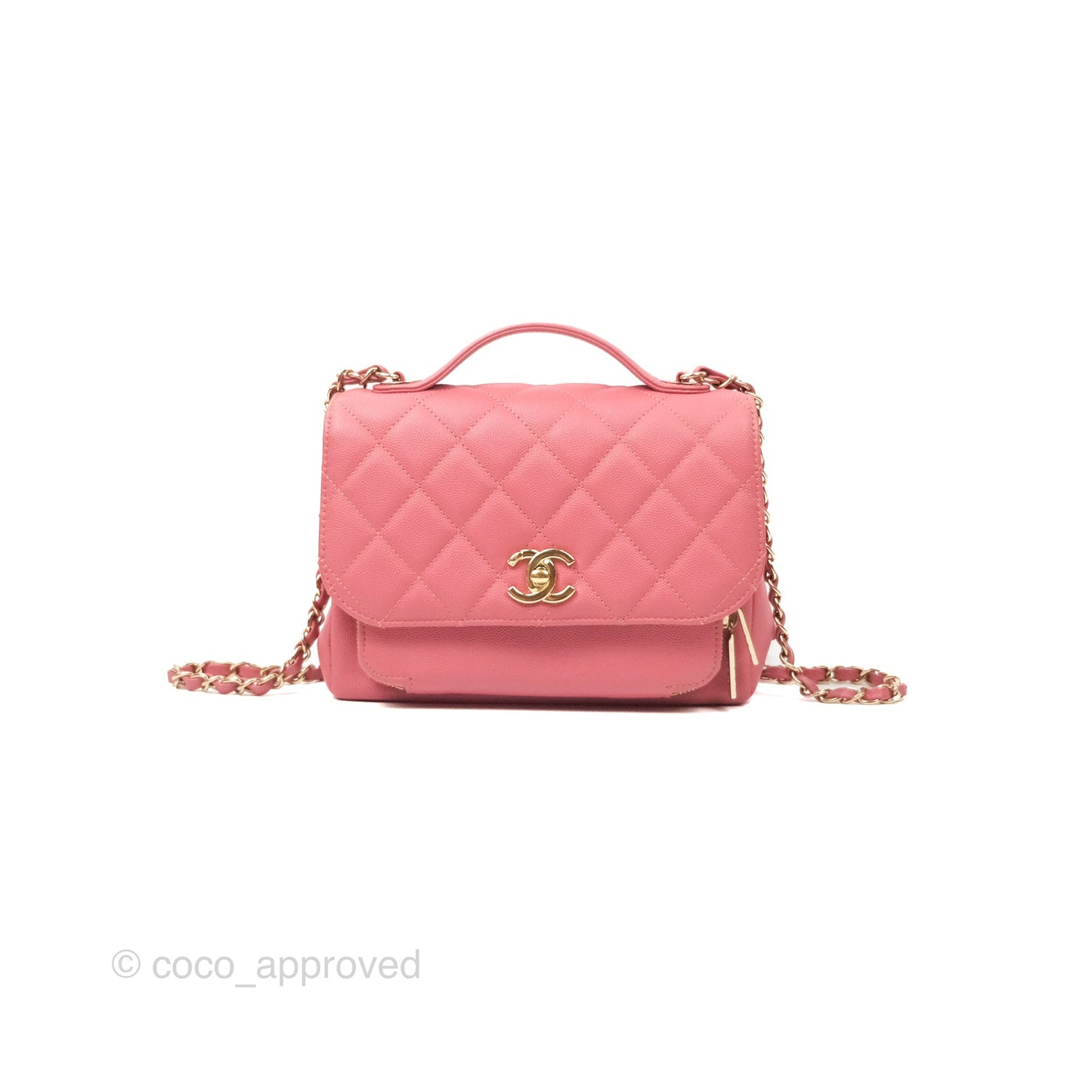 Chanel Quilted Medium Business Affinity Flap Pink Caviar Gold Hardware