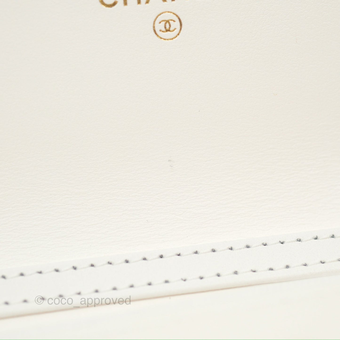 Chanel Wallet On Chain WOC Adjustable CC Chain Iridescent White Caviar Aged Gold Hardware
