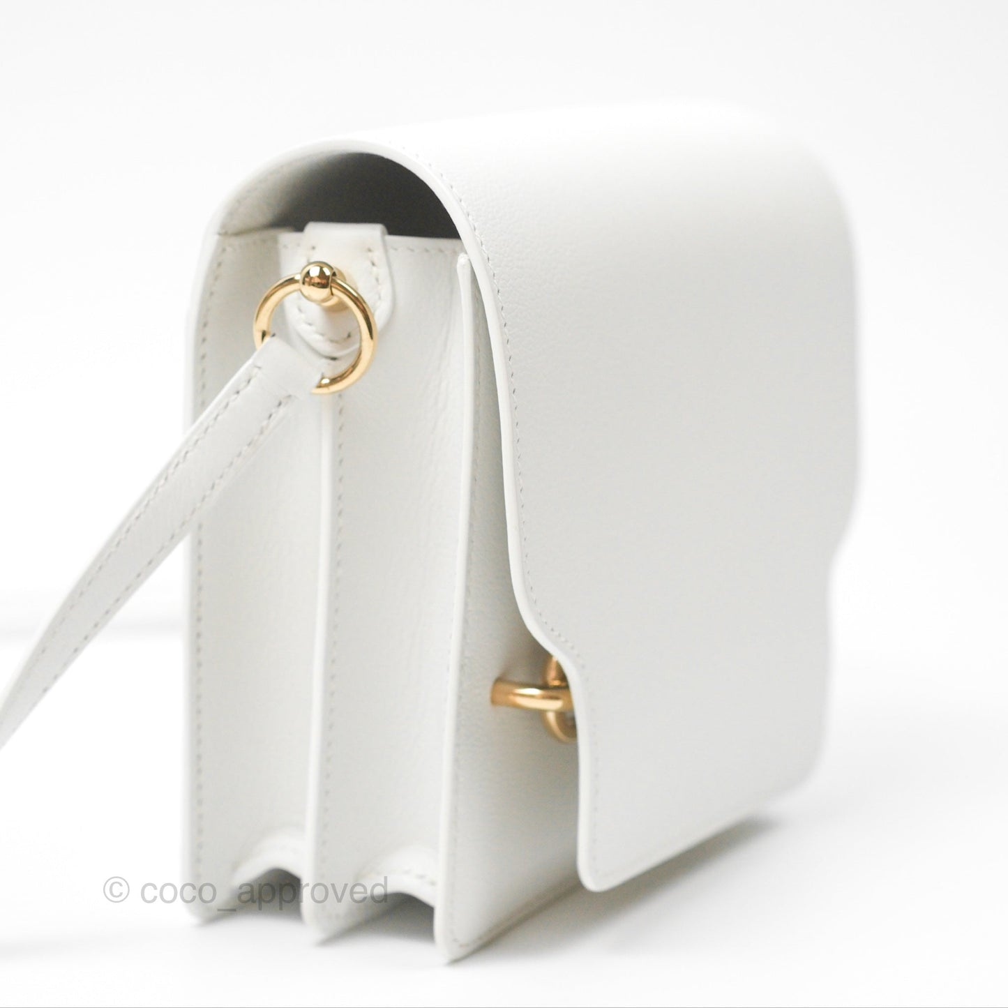 Hermès Roulis Mini 18 New White Evercolor Permabrass Hardware