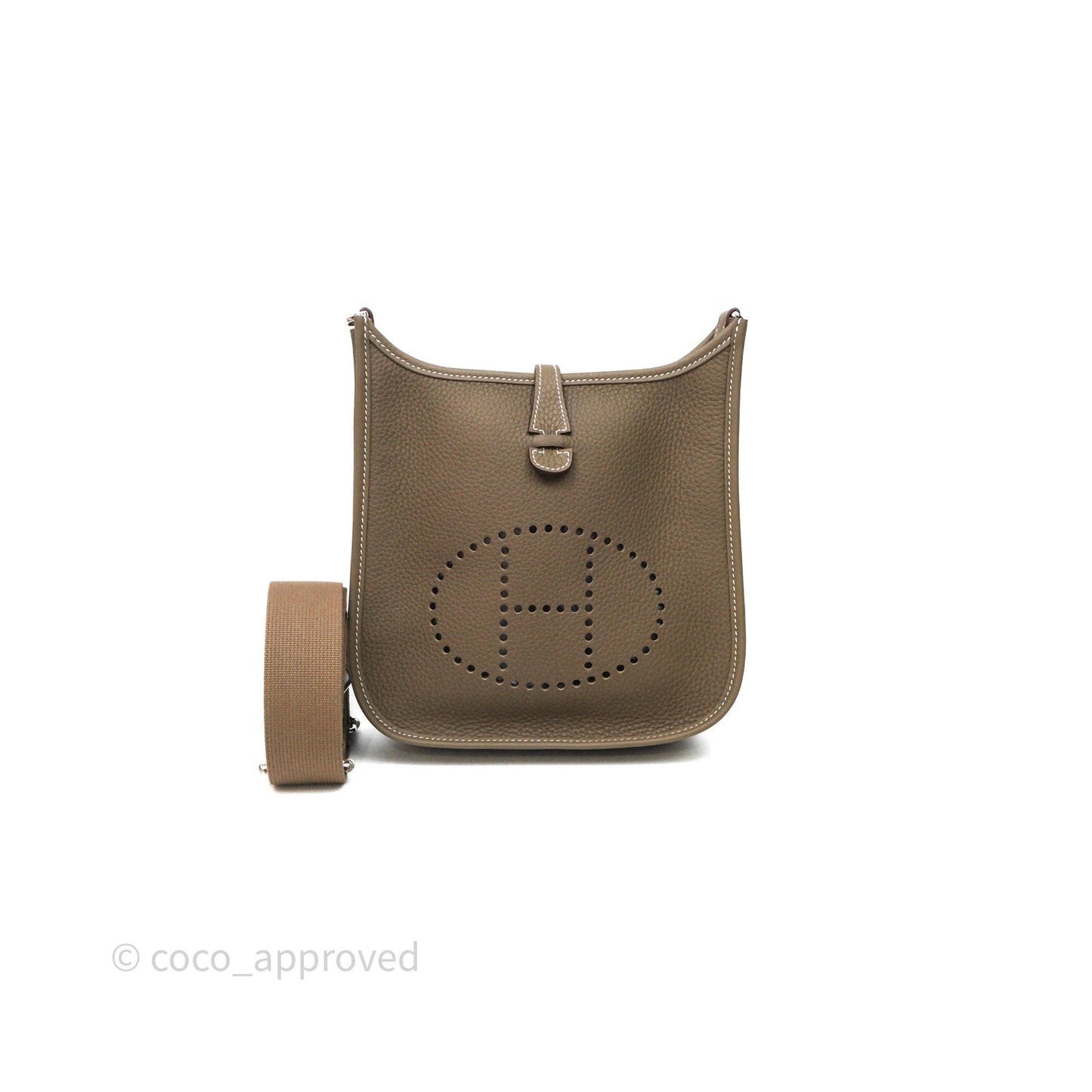 Hermès Evelyne 23 Etoupe 18 Clemence Palladium Hardware