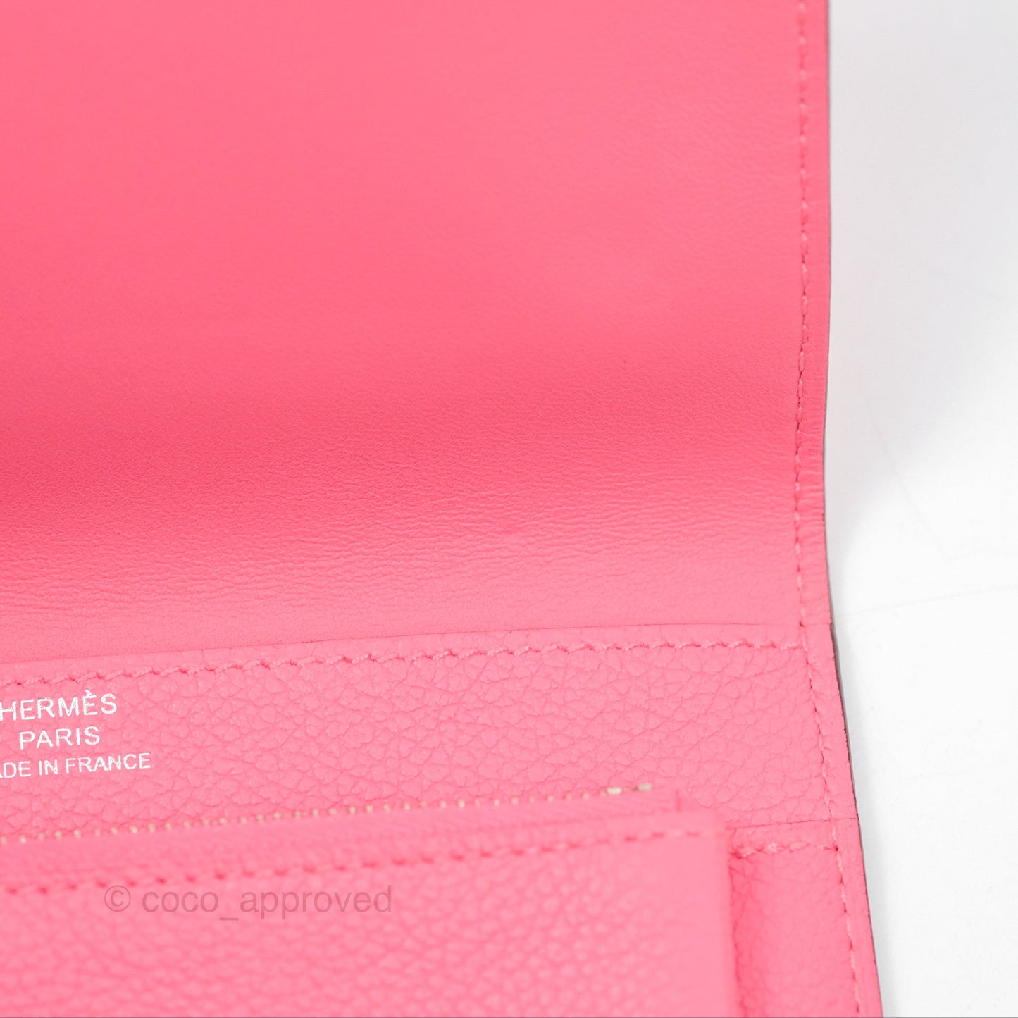 Hermes Dogon Compact Wallet Rose Azalée Evercolor Palladium Hardware
