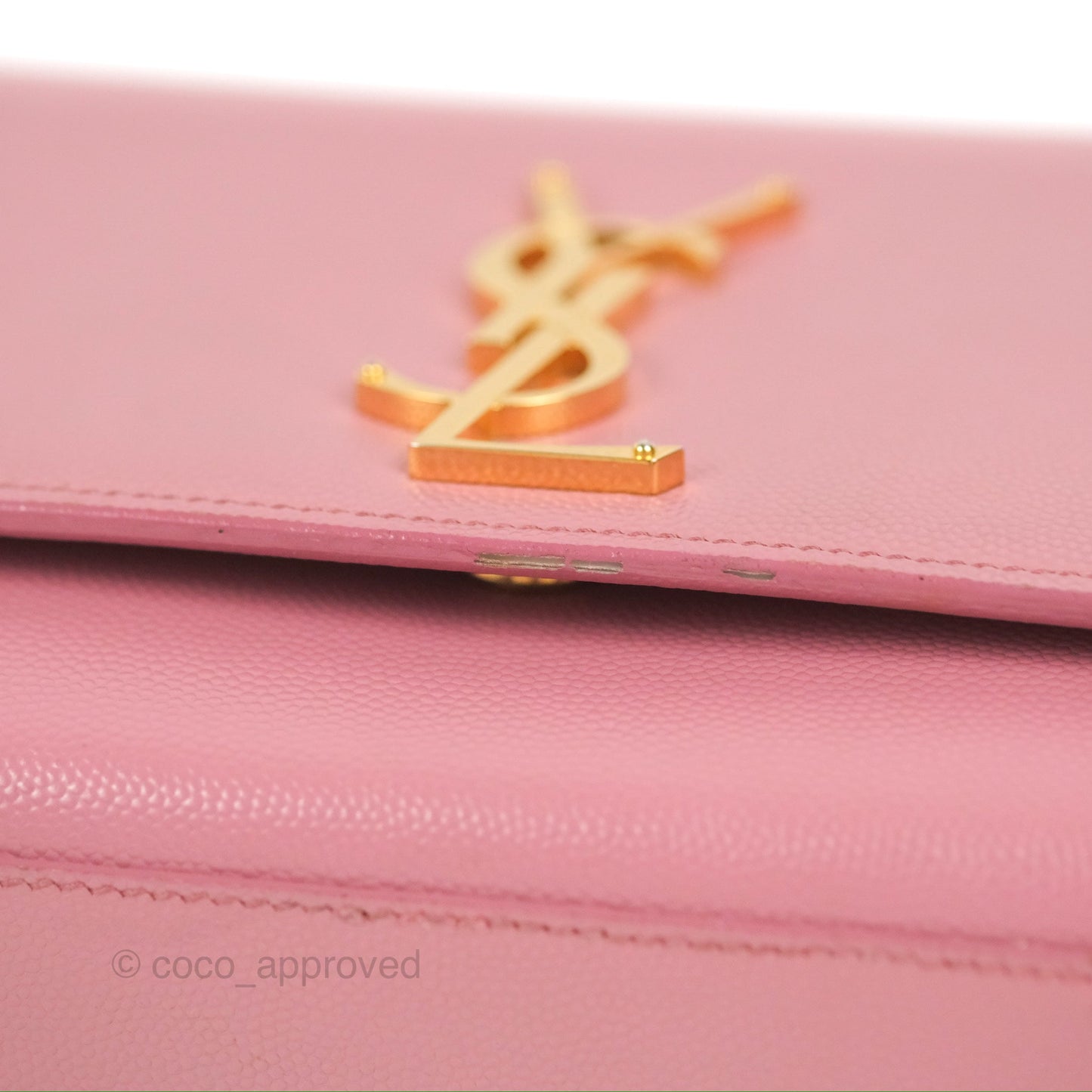 Saint Laurent Medium Classic Monogram Kate Pink Grained Calfskin