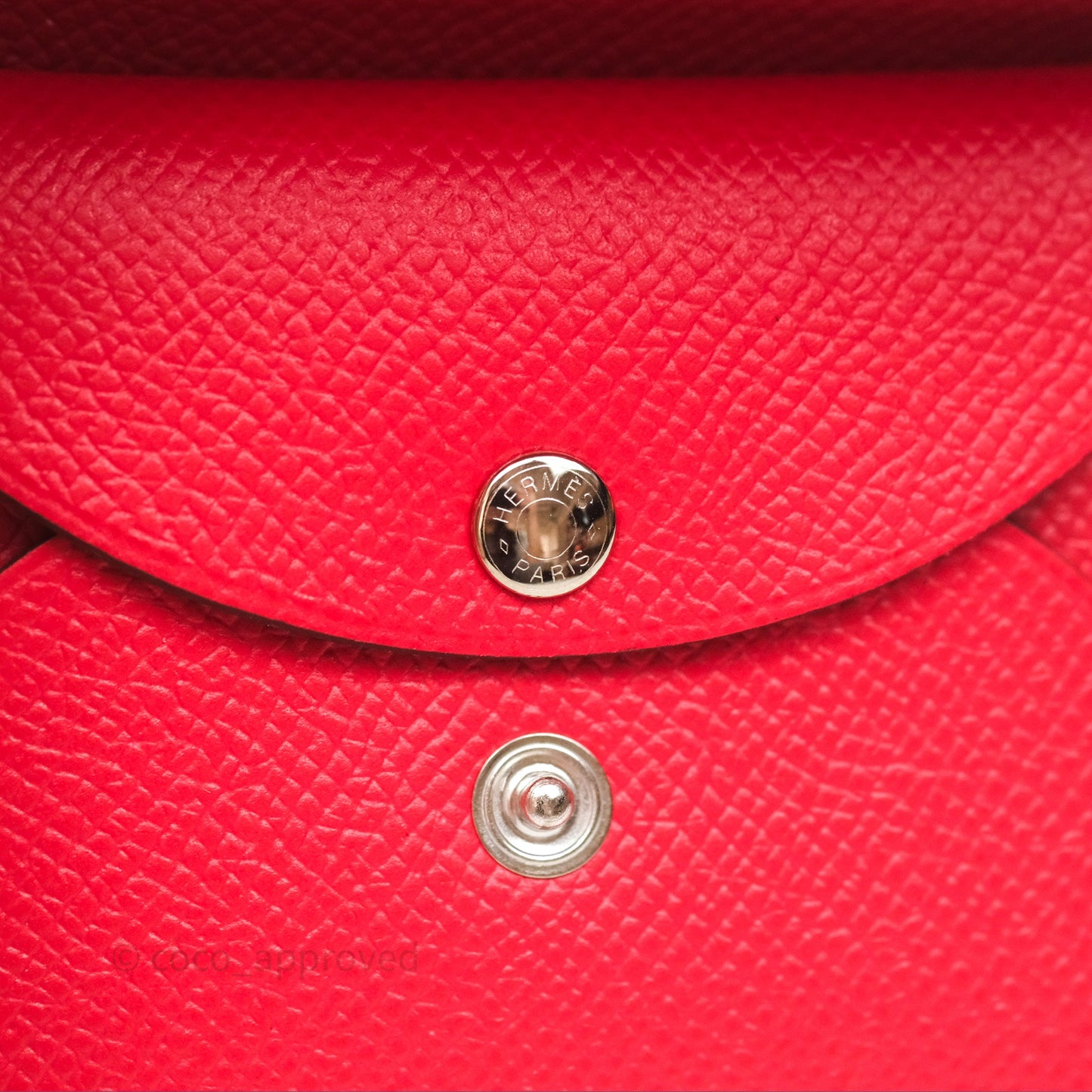 Hermès Calvi Duo Compact Card Holder Rouge De Coeur