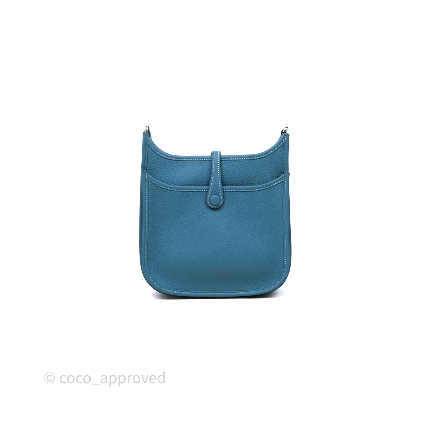 Hermès Evelyne 23 Bleu Jean 75 Clemence Palladium Hardware