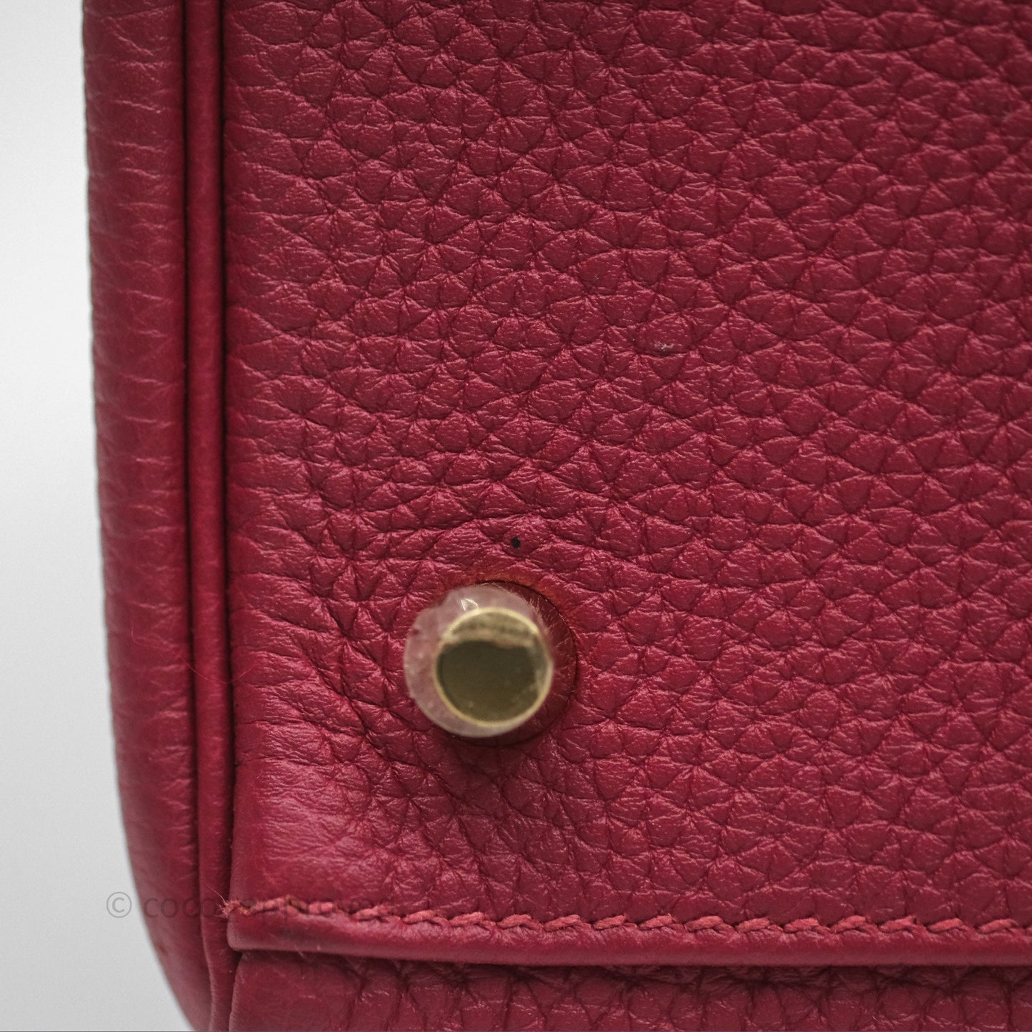 Hermès Kelly 32 Retourne Rouge Grenat K1 Togo Gold Hardware