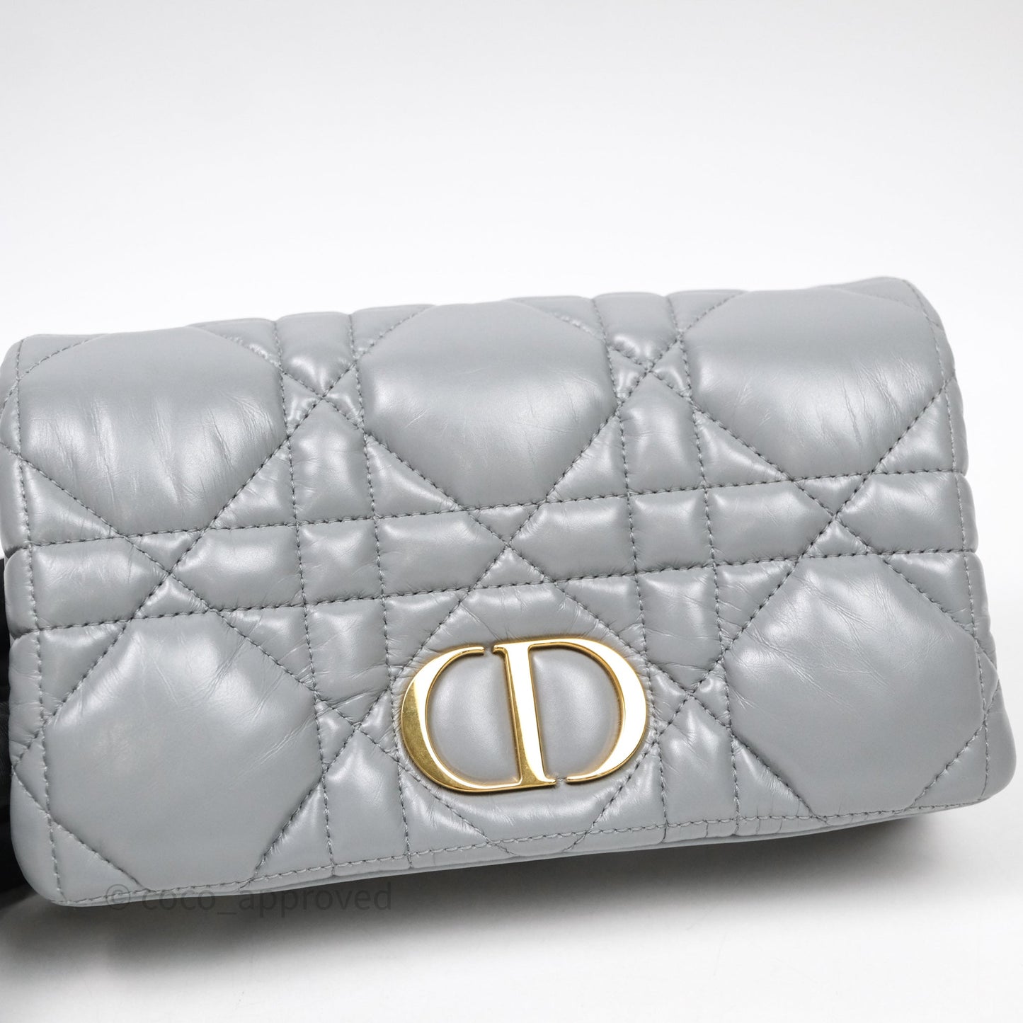 Christian Dior Mini Caro Bag Grey Macrocannage