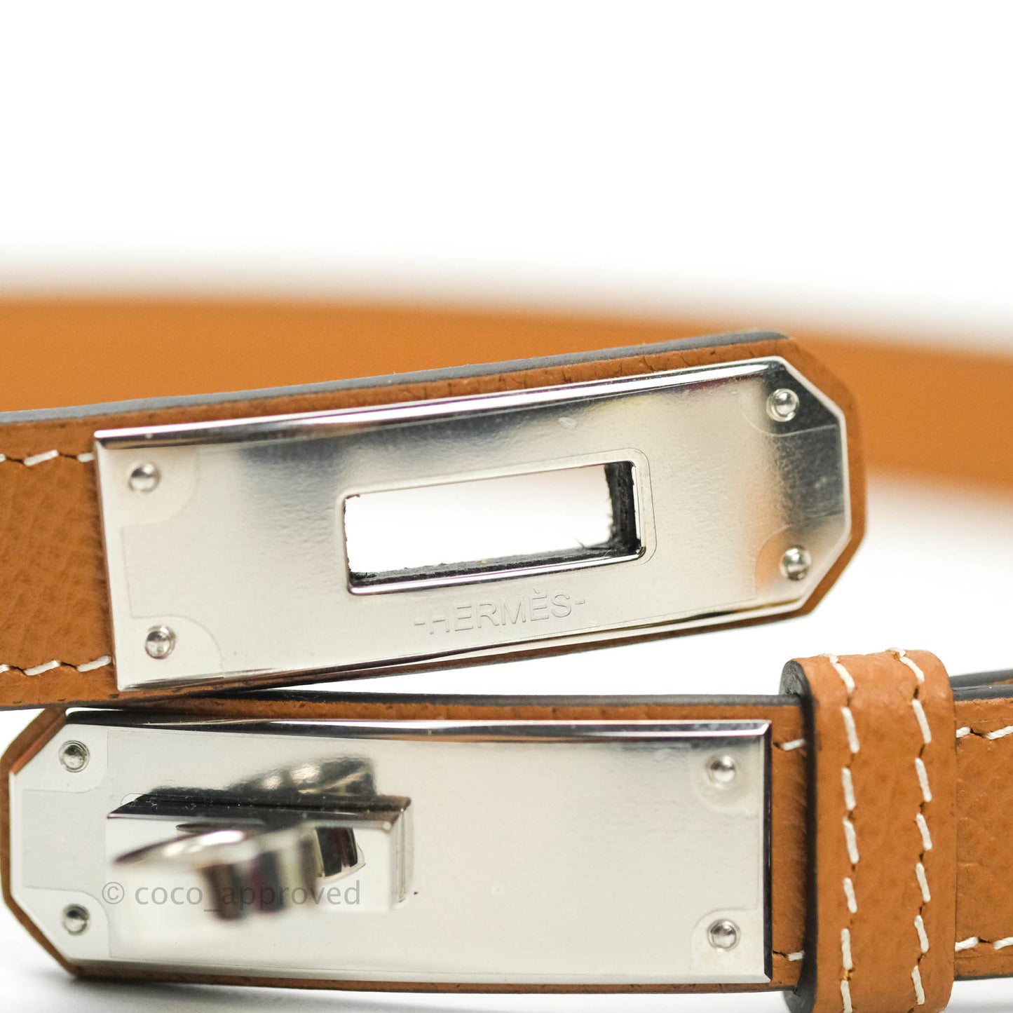 Hermès Epsom Kelly Buckle Belt Palladium Hardware