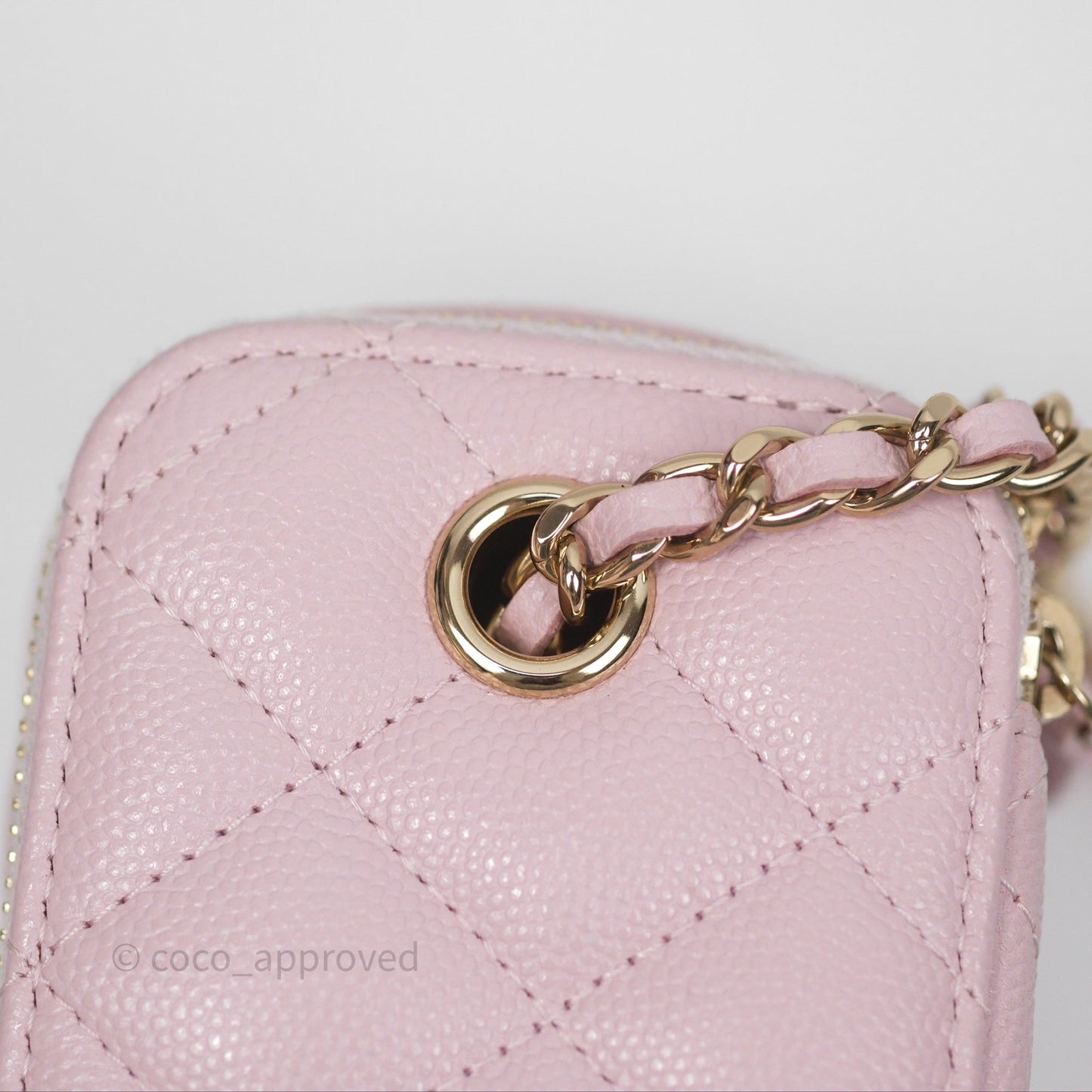 Chanel Mini Vanity With Chain Lilac Caviar Gold Hardware