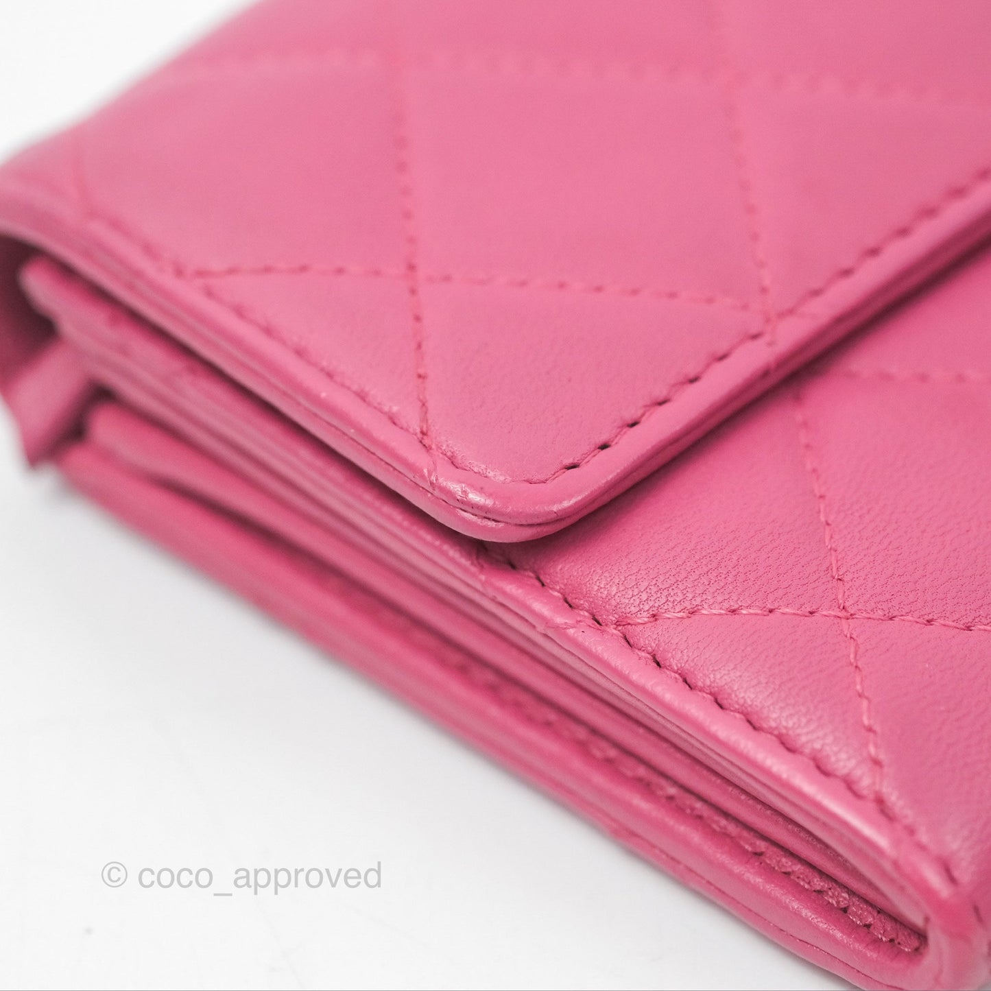 Chanel Classic Quilted Long Wallet Pink Lambskin Gold Hardware