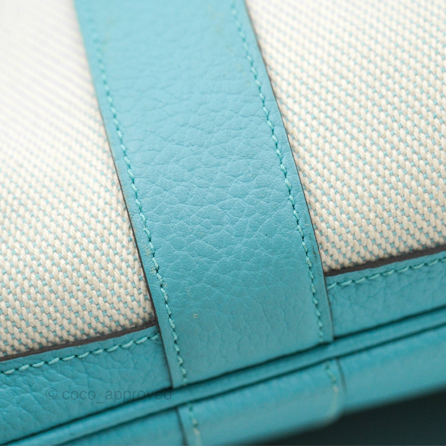 Hermès Garden Party 36 Country Ecru Bleu Atoll Canvas