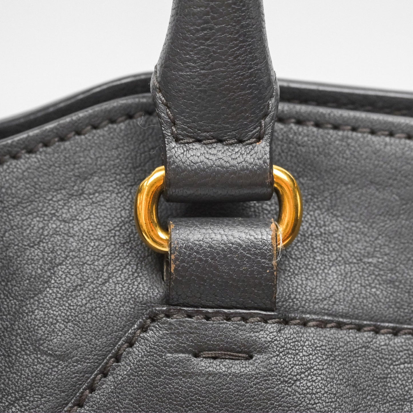 Saint Laurent Chyc Bag Dark Grey Calfskin Gold Hardware