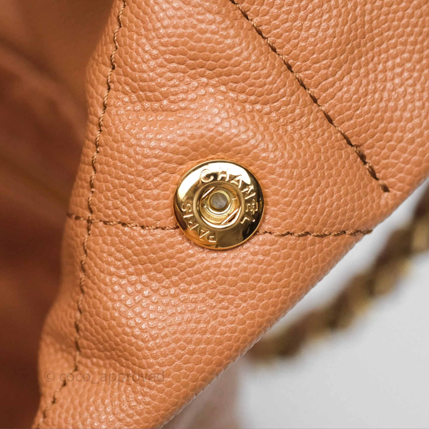 Chanel 22 Small Beige Caviar Aged Gold Hardware