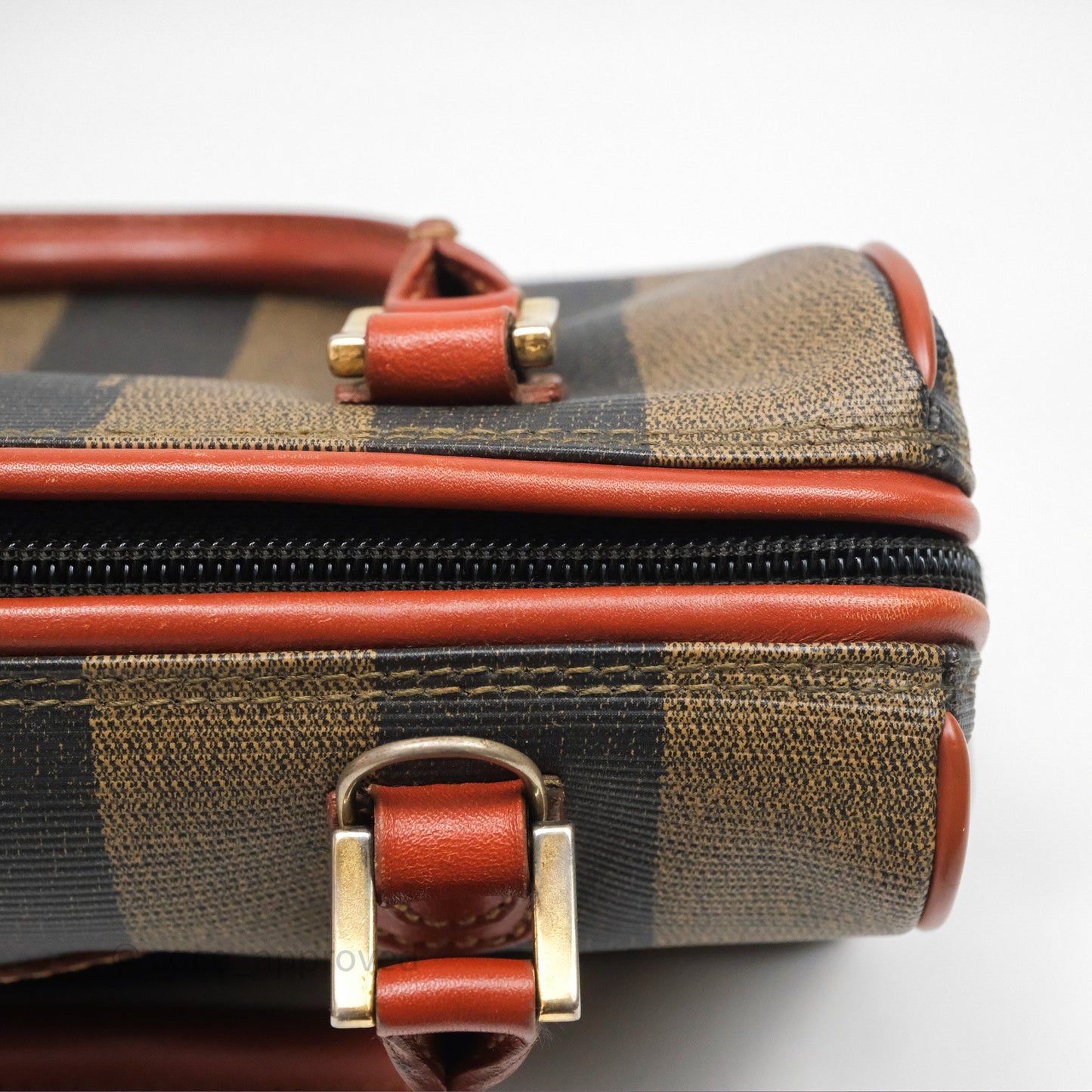 Fendi Mini Vintage Striped Boston Bag
