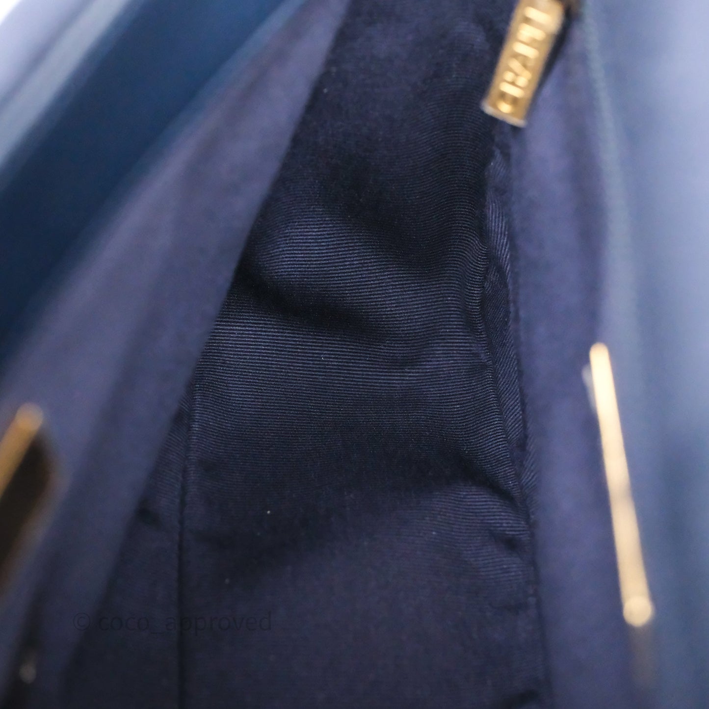 Chanel 19 Small Dark Navy Fabric Mixed Hardware