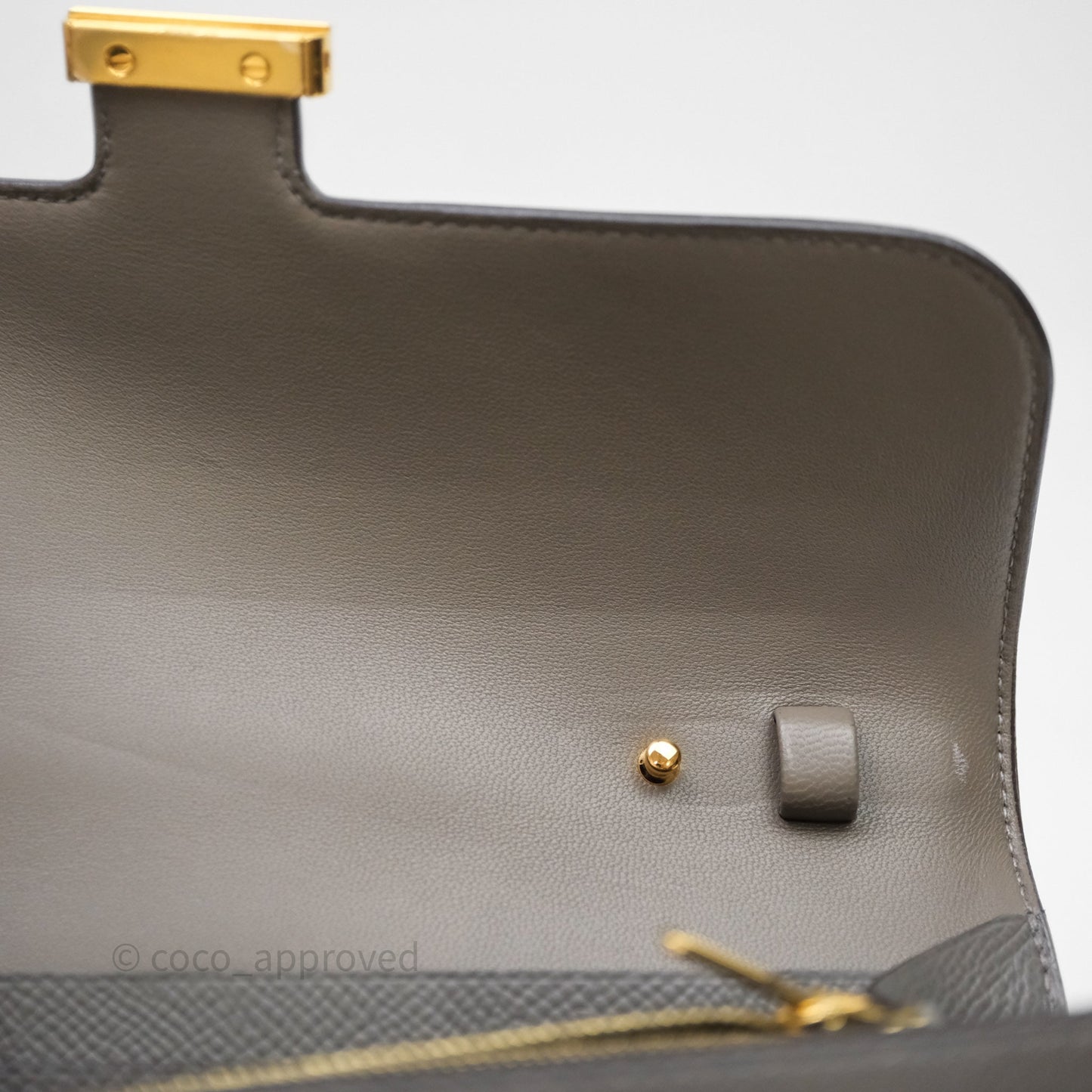 Hermès Constance Long To Go Wallet Gris Meyer 0L Epsom Gold Hardware