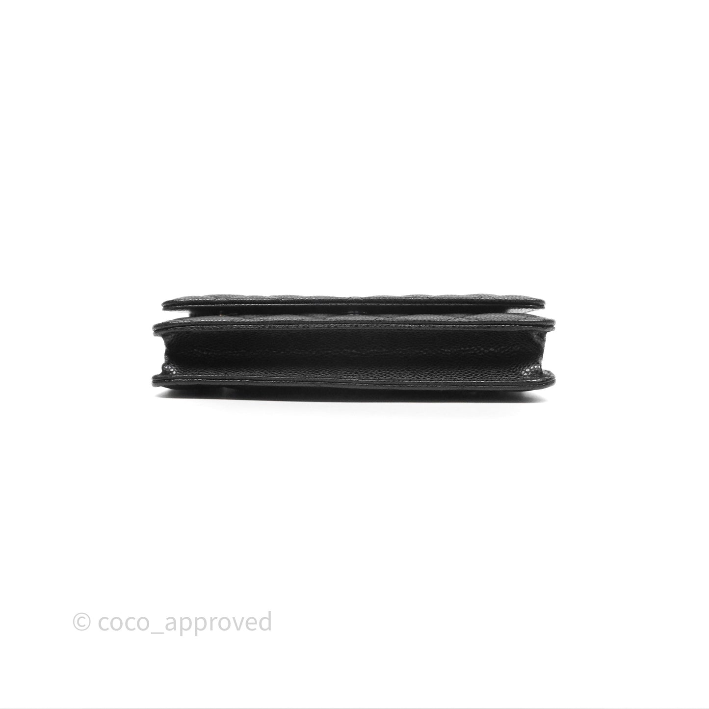 Chanel Classic Quilted Wallet On Chain WOC Black Caviar Gold Hardware
