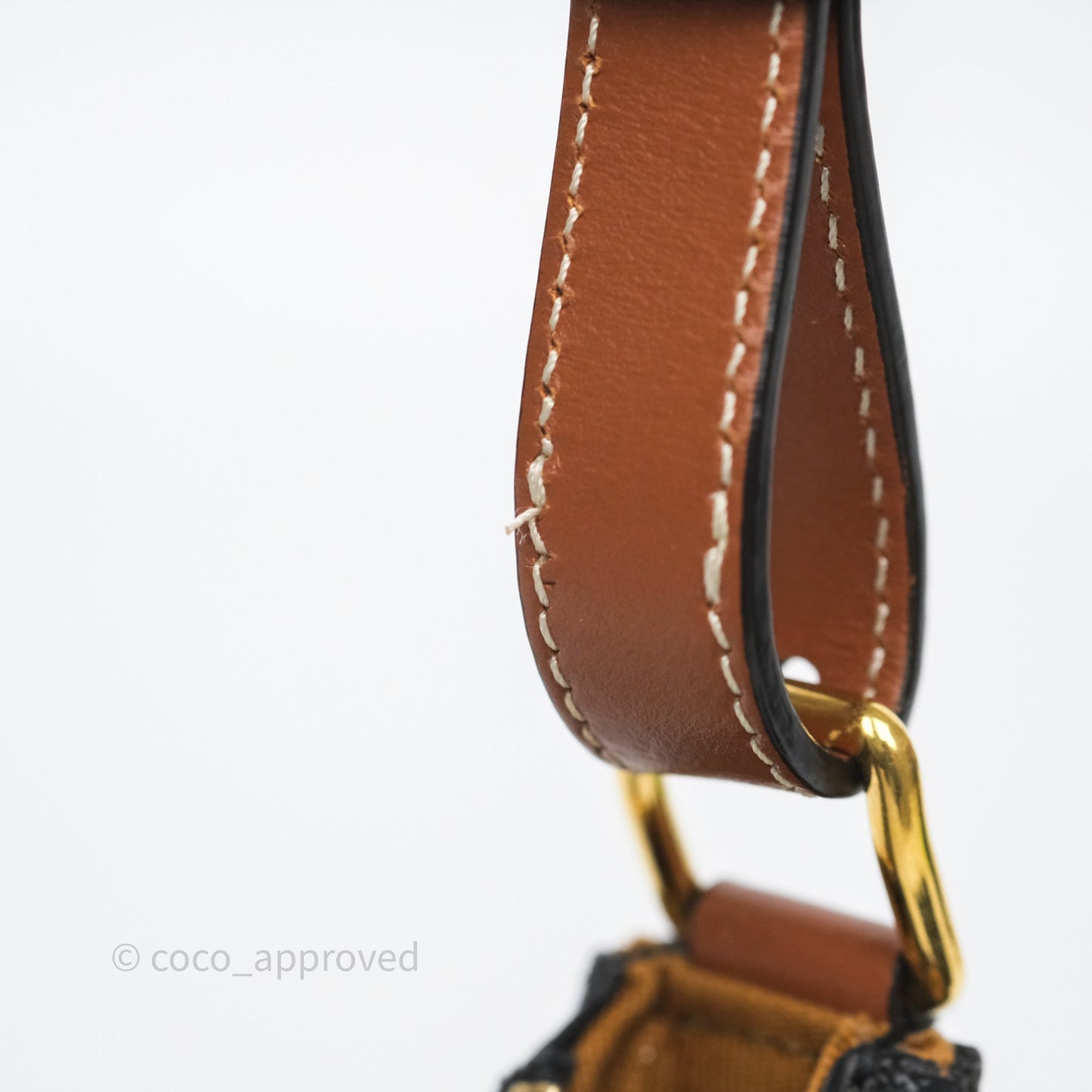 Celine Mini Ava Bag In Triomphe Canvas Calfskin Tan