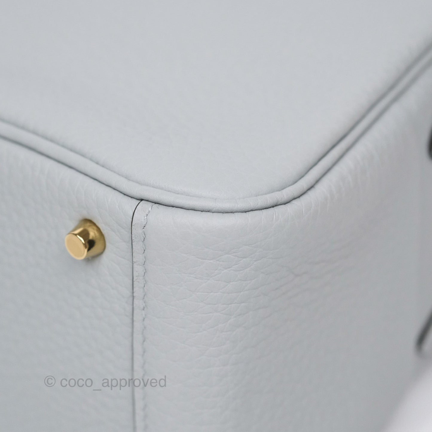 Hermès Mini Lindy 20 Blue Glacier 8U Clemence Gold Hardware