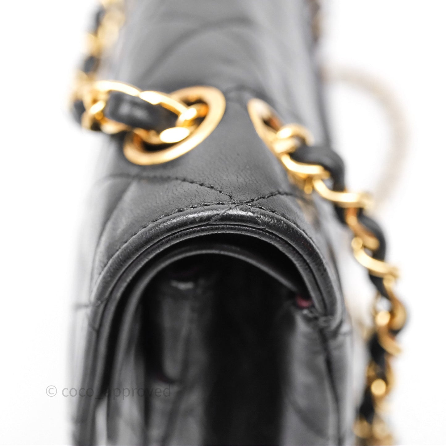 Chanel Classic Vintage Double Flap M/L Black Lambskin Gold Hardware