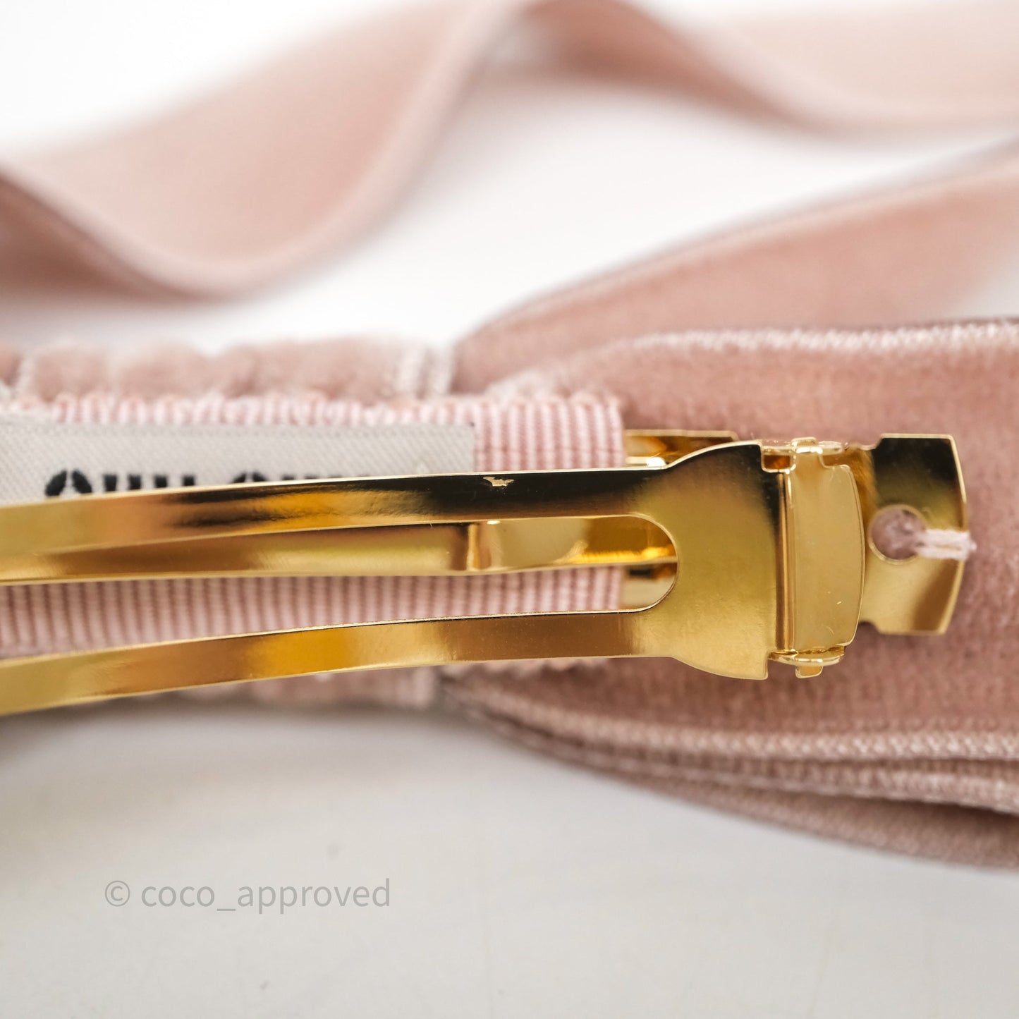 Miu Miu Velvet Hair Clip Alabaster Pink