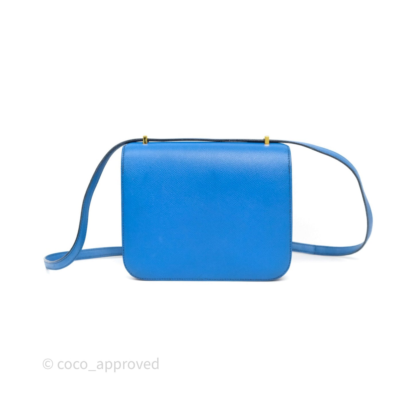 Hermès Constance Mini 18cm Bleu Izmir 7W Epsom Gold Hardware