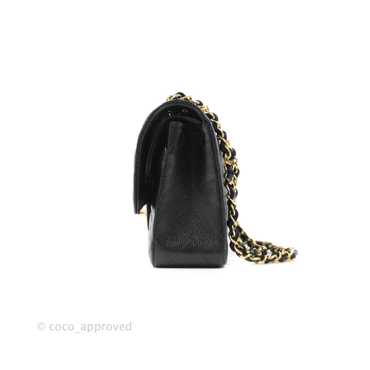 Chanel Classic M/L Medium Double Flap Bag Black Caviar Gold Hardware