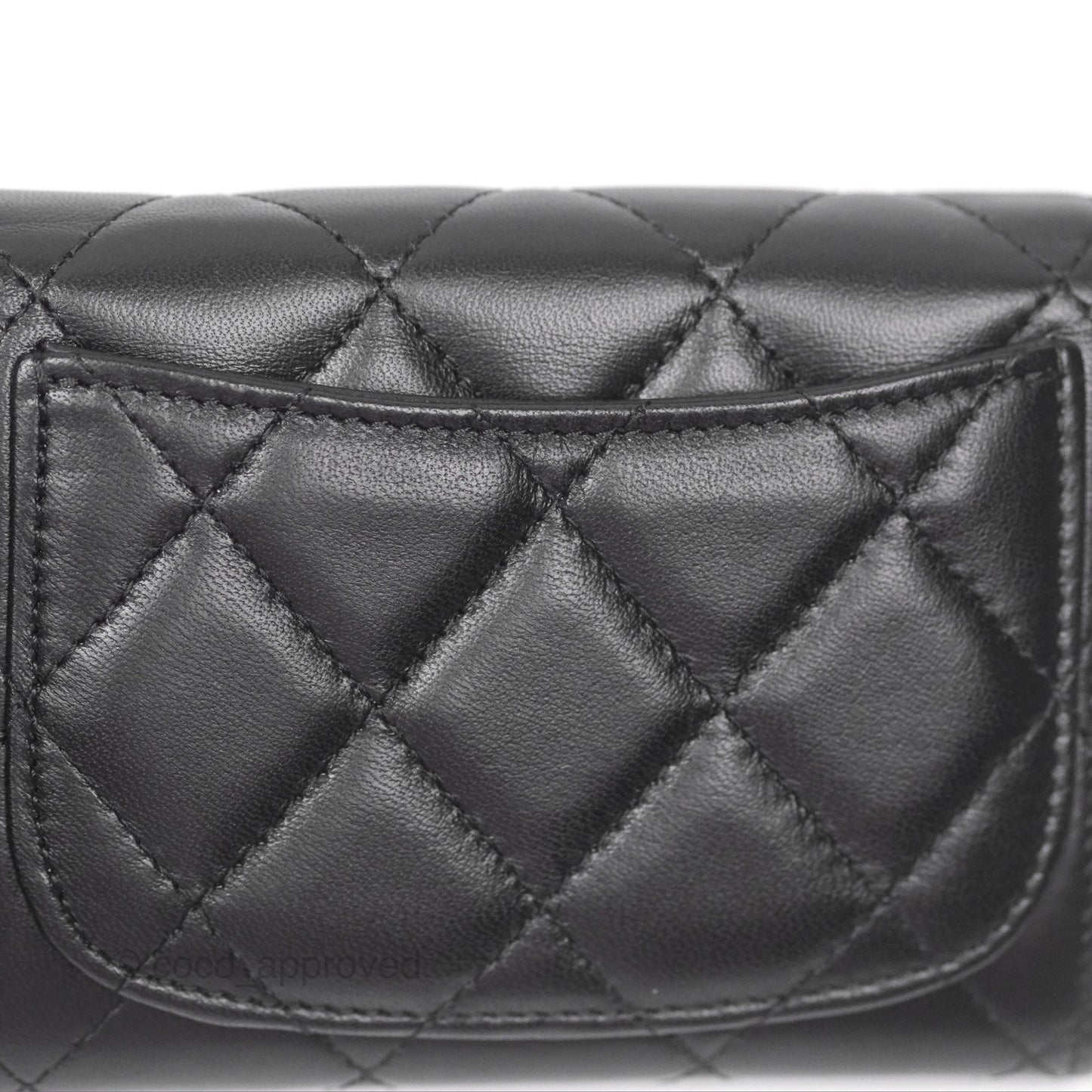 Chanel Classic Flap Coin Purse Black Lambskin Silver Hardware