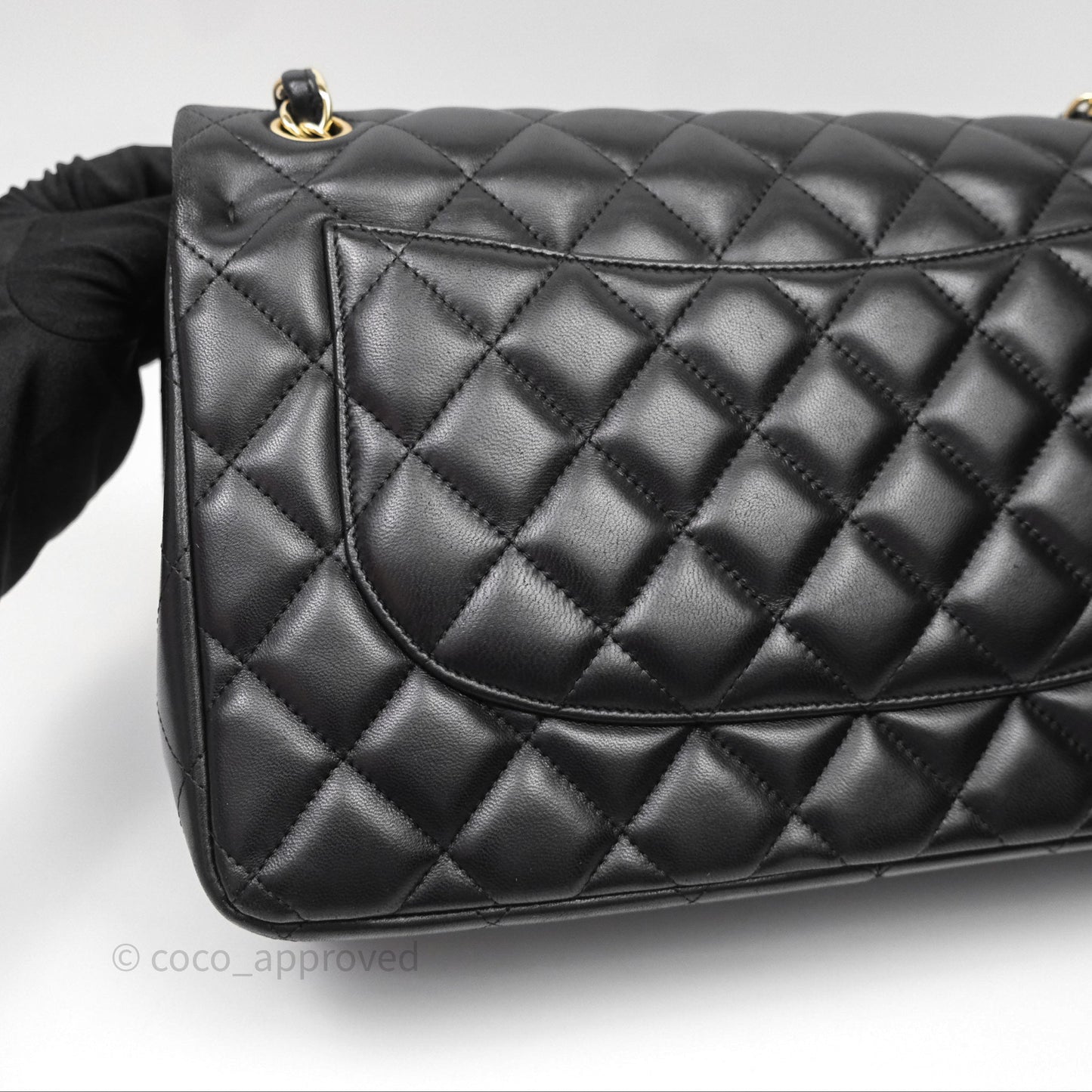 Chanel Jumbo Double Flap Black Lambskin Gold Hardware