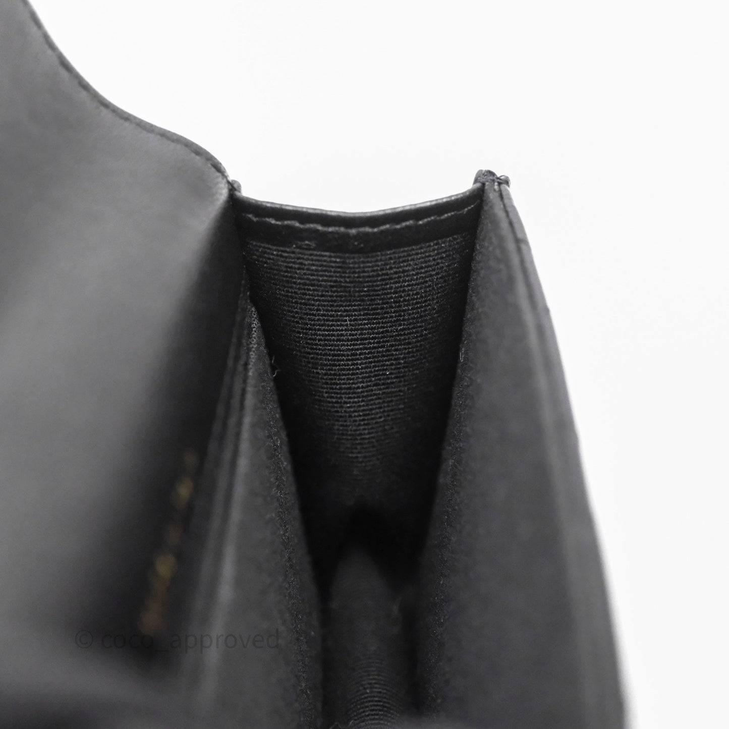 Chanel Jewel Hook Card Holder Black Lambskin Aged Gold Hardware