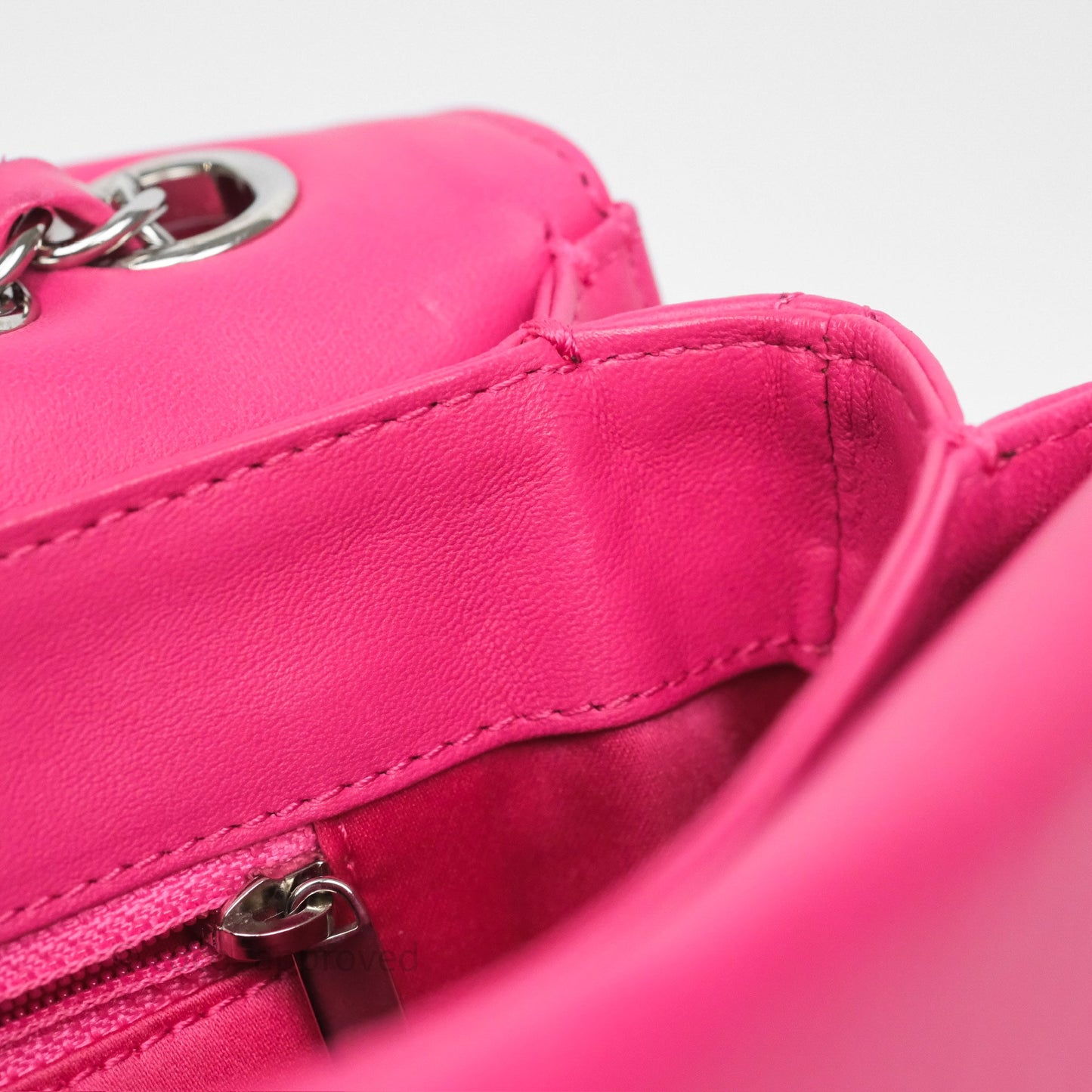 Chanel Stitched Double Flap Bag Pink Calfskin Silver Hardware