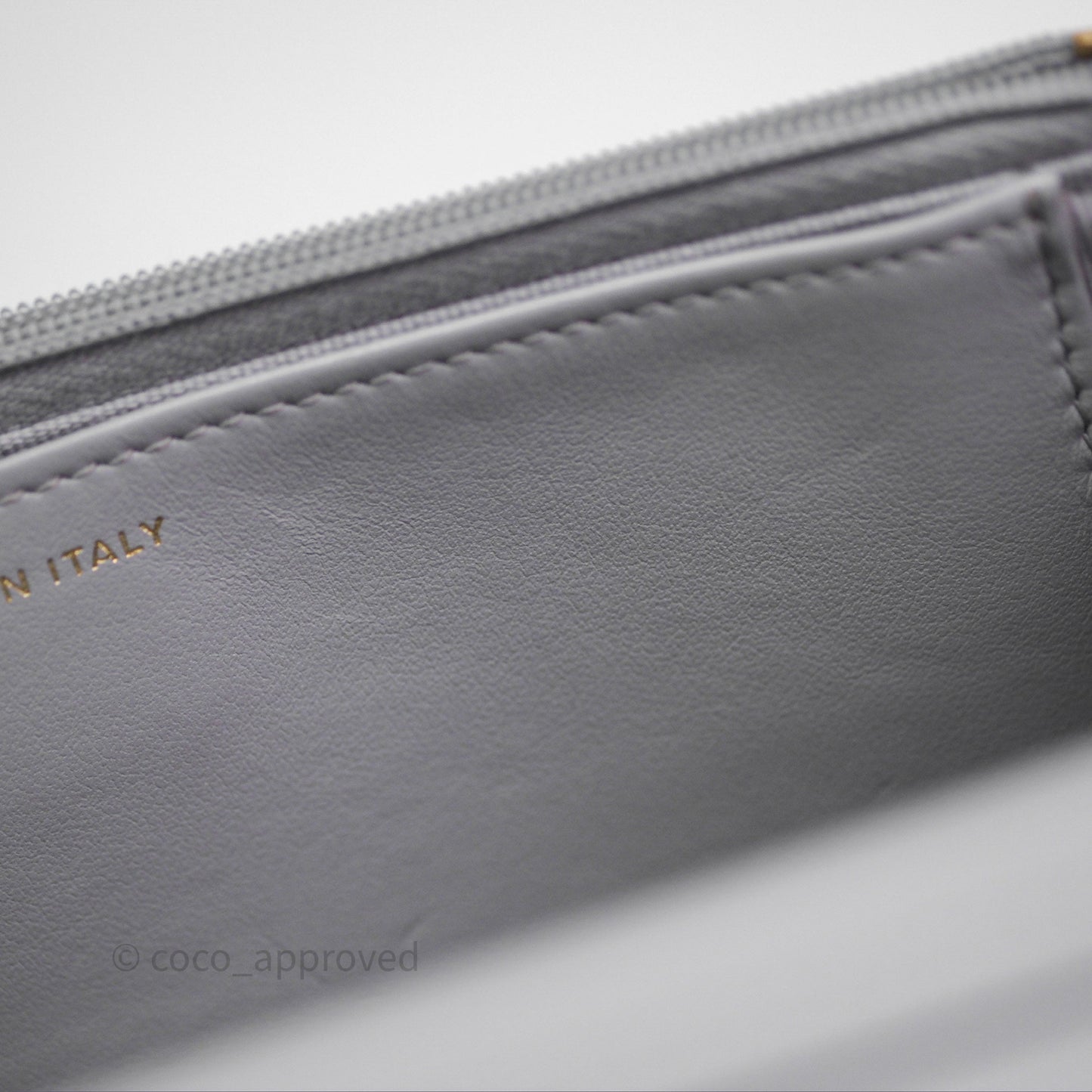 Chanel Wallet On Chain WOC Adjustable CC Chain Grey Caviar Aged Gold Hardware