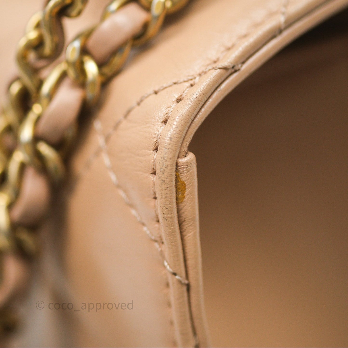 Chanel Quilted Mini Perfect Fit Adjustable Beige Calfskin Gold Hardware