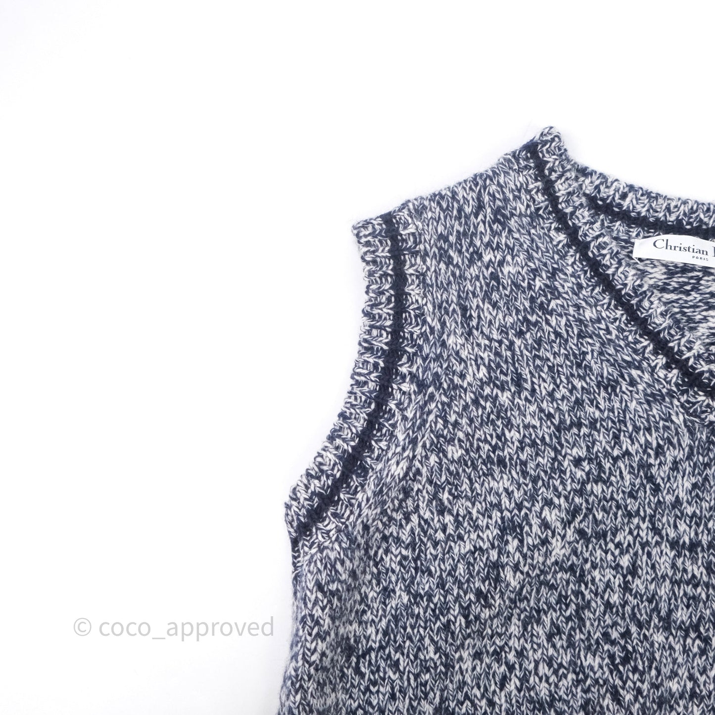 Christian Dior V-neck Knit Sleeveless Sweater Grey