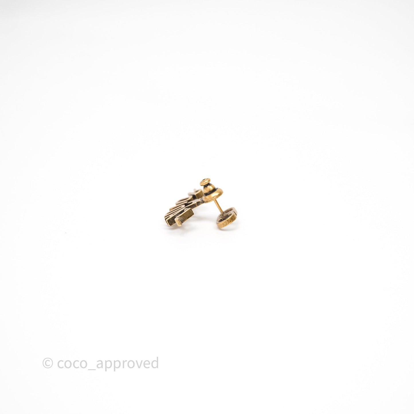 Christian Dior J'Adior Bee Earrings Aged Gold Tone