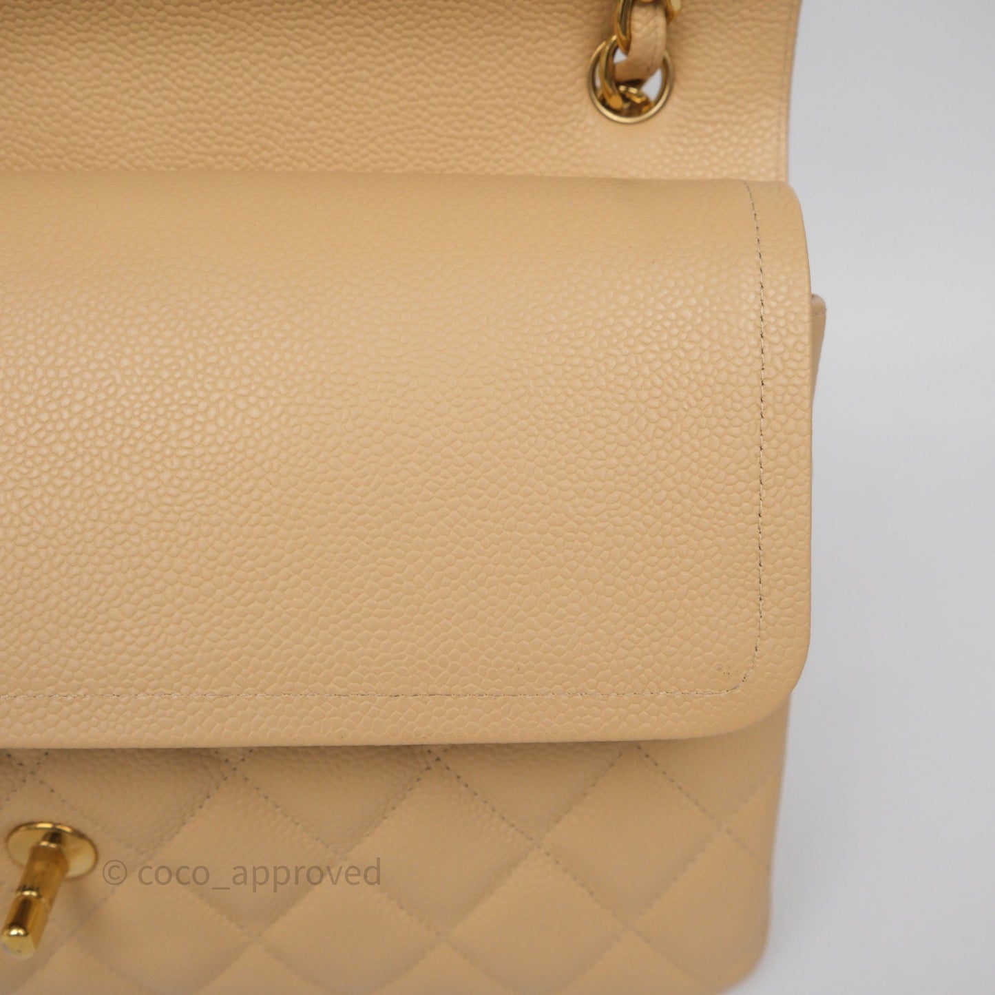 Chanel Jumbo Double Flap Beige Caviar Gold Hardware⁣⁣