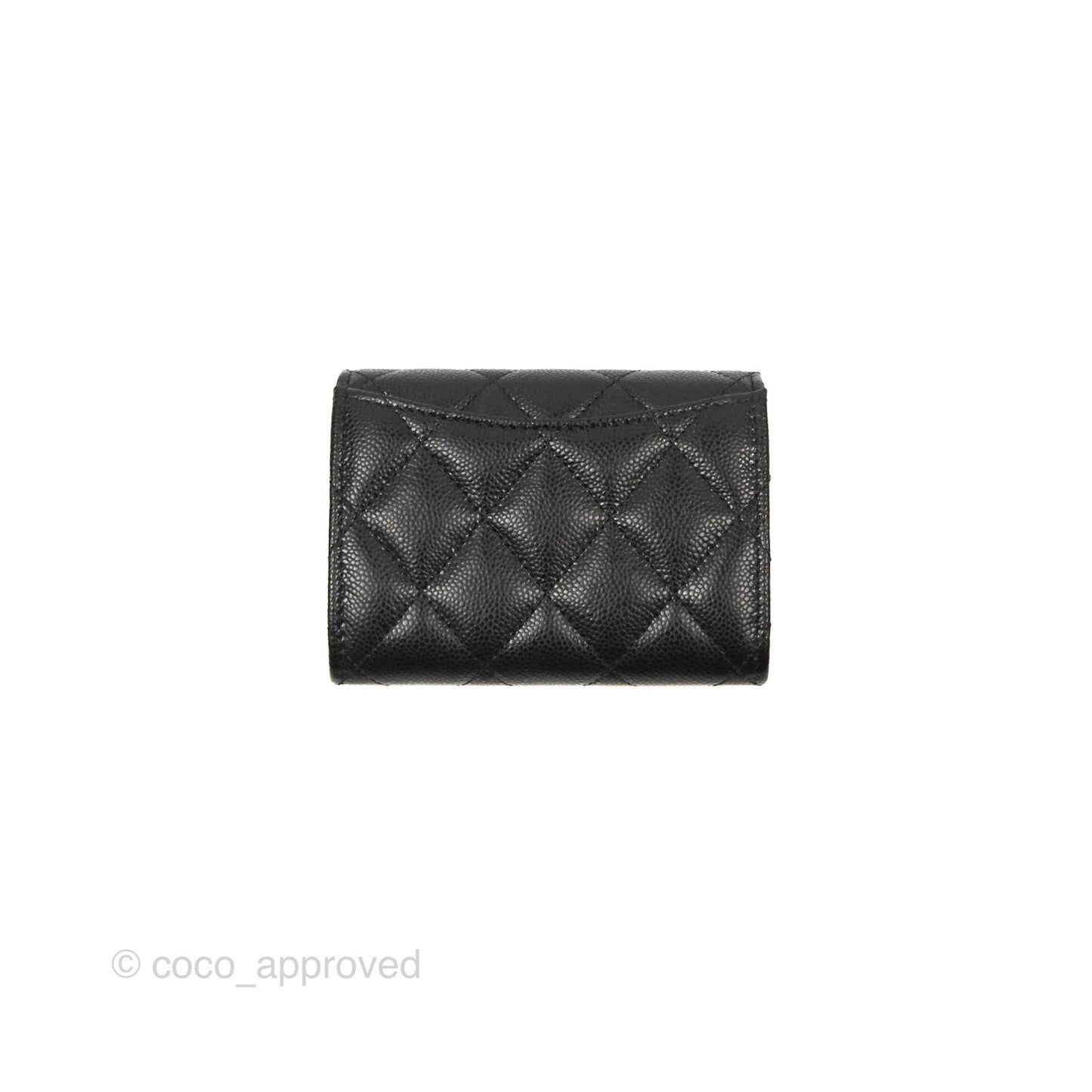 Chanel Caviar Quilted Flap Card Holder Black Gold Hardware
