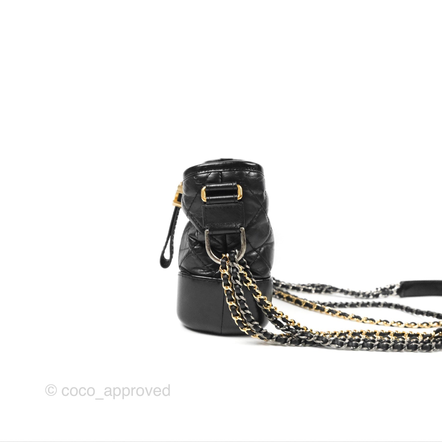 Chanel Small Gabrielle Hobo Quilted Black Aged Calfskin
