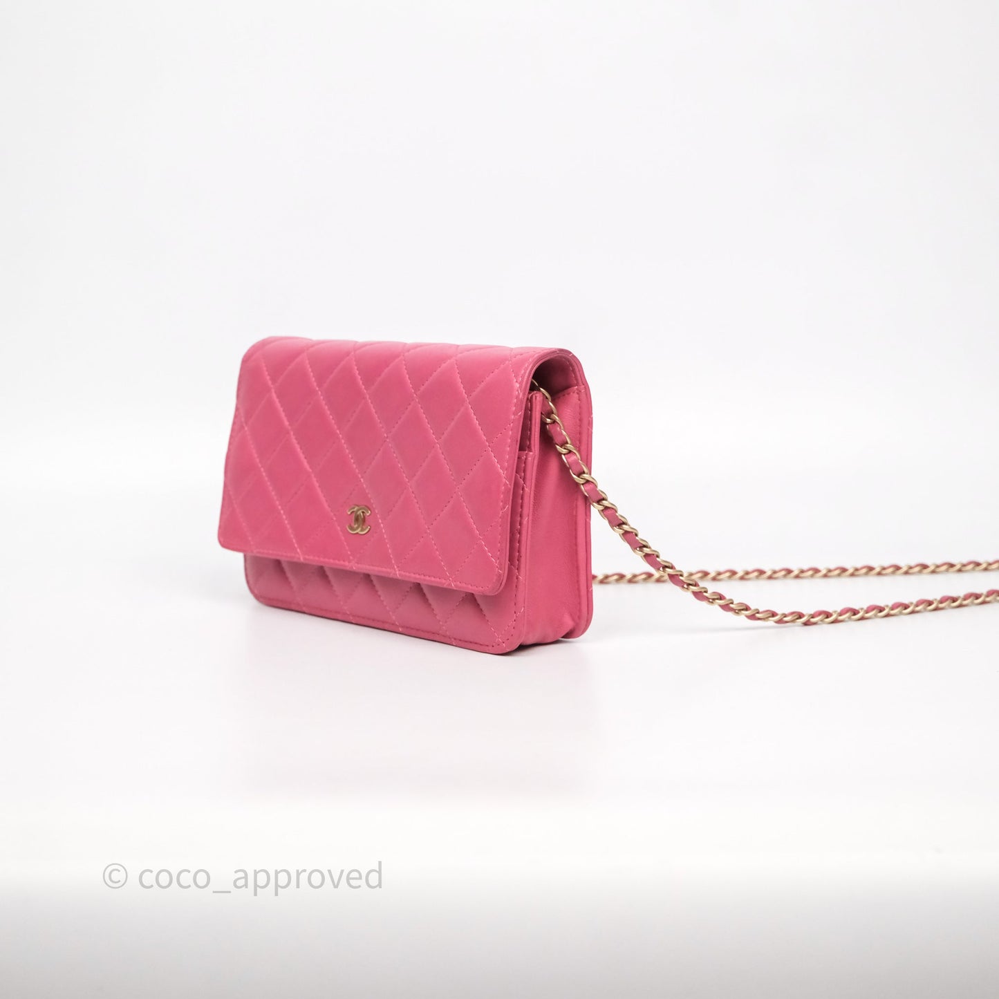 Chanel Quilted Classic WOC Pink Lambskin Gold Hardware