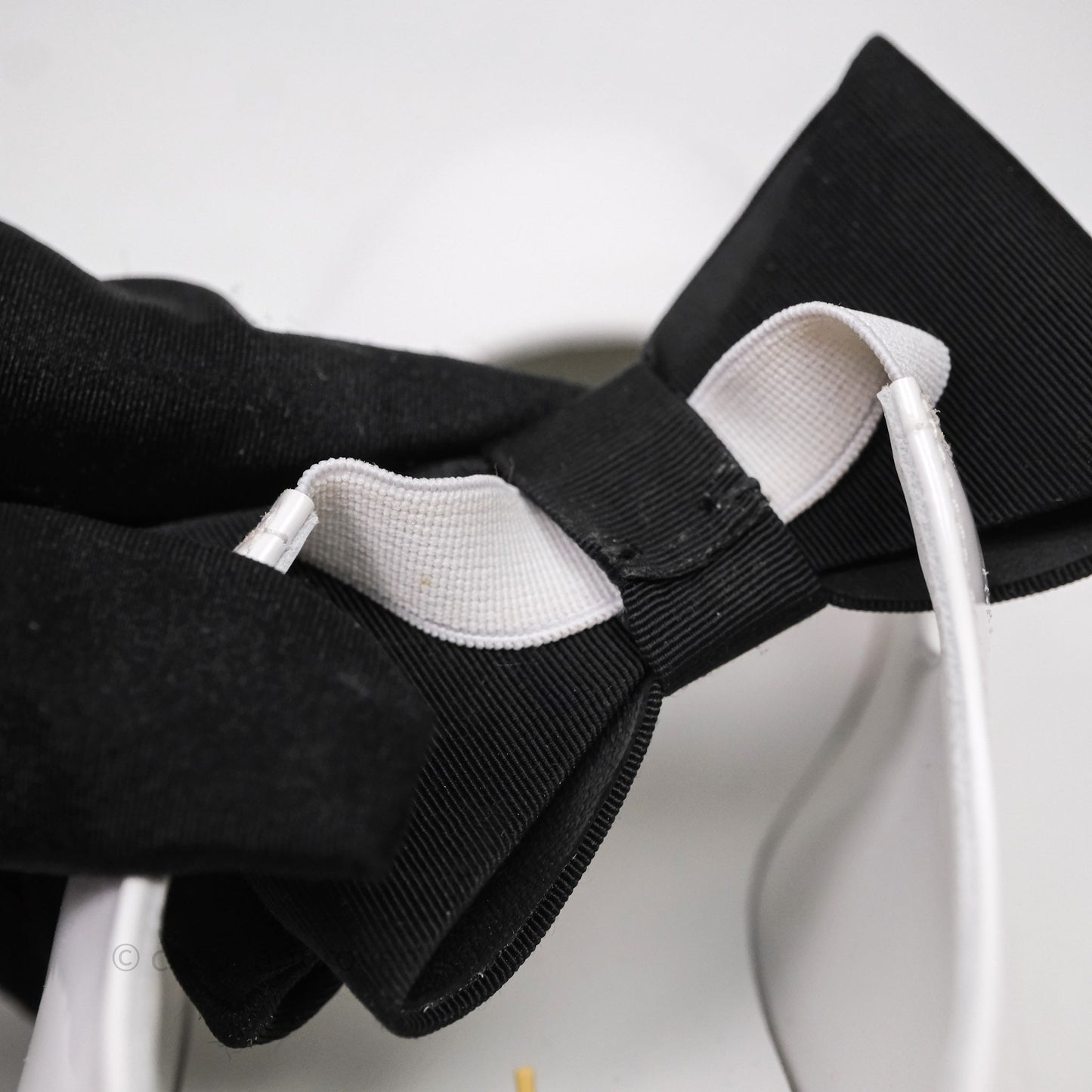 Chanel CC Ribbon Mary Jane Block Heels White Patent Size 39