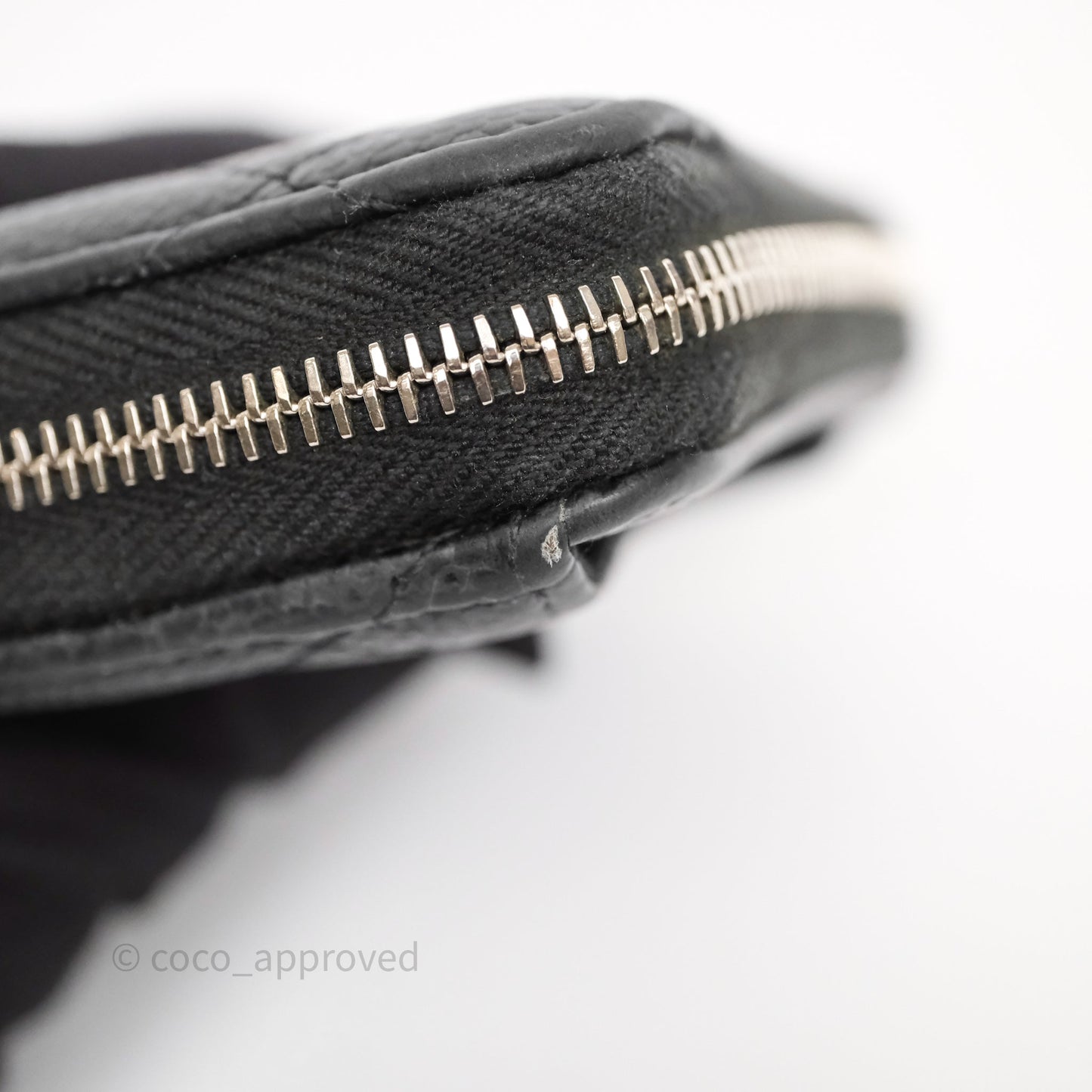 Chanel Classic Zipped Coin Purse Black Caviar Silver Hardware