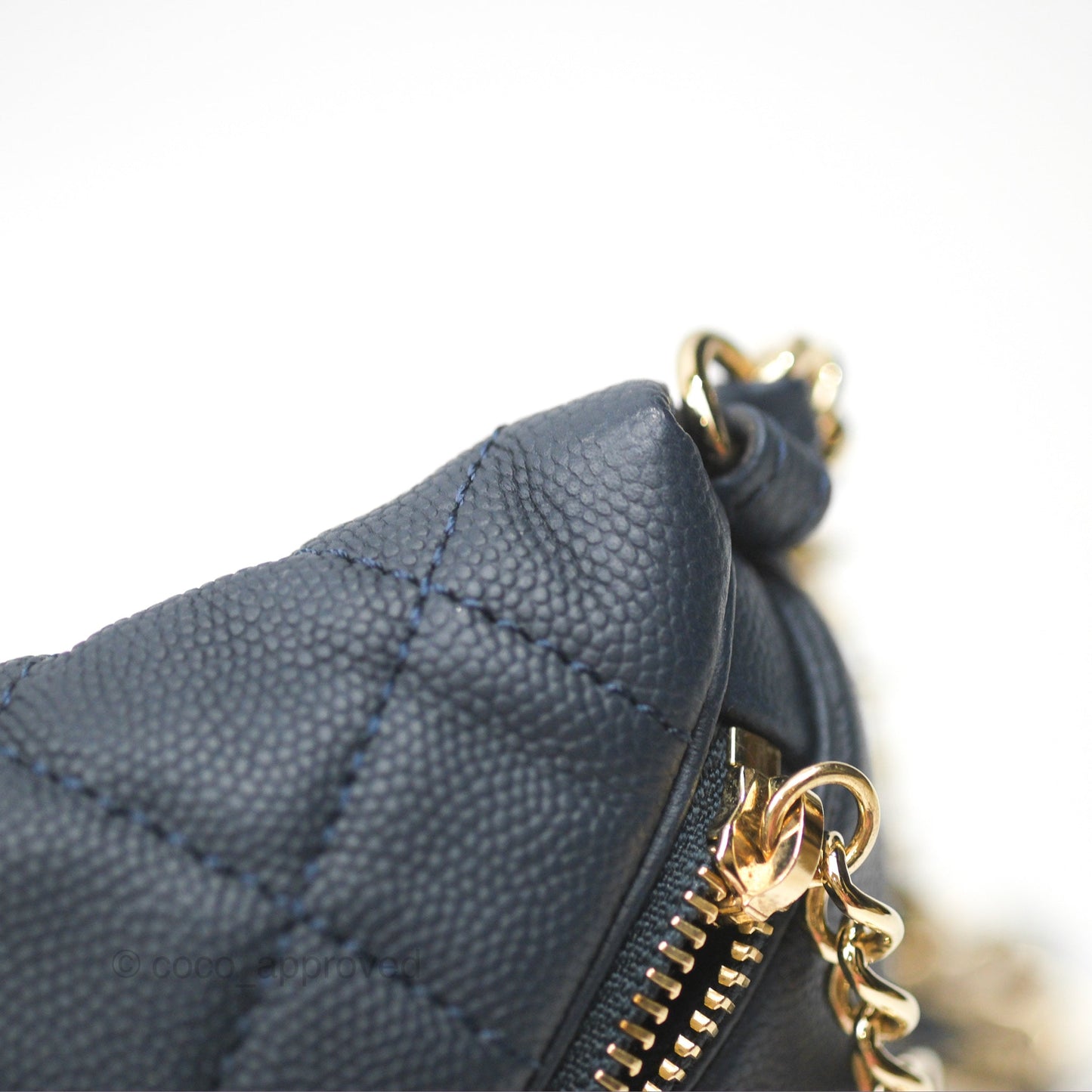 Chanel Business Affinity Waist Belt Bag Navy Caviar Gold Hardware