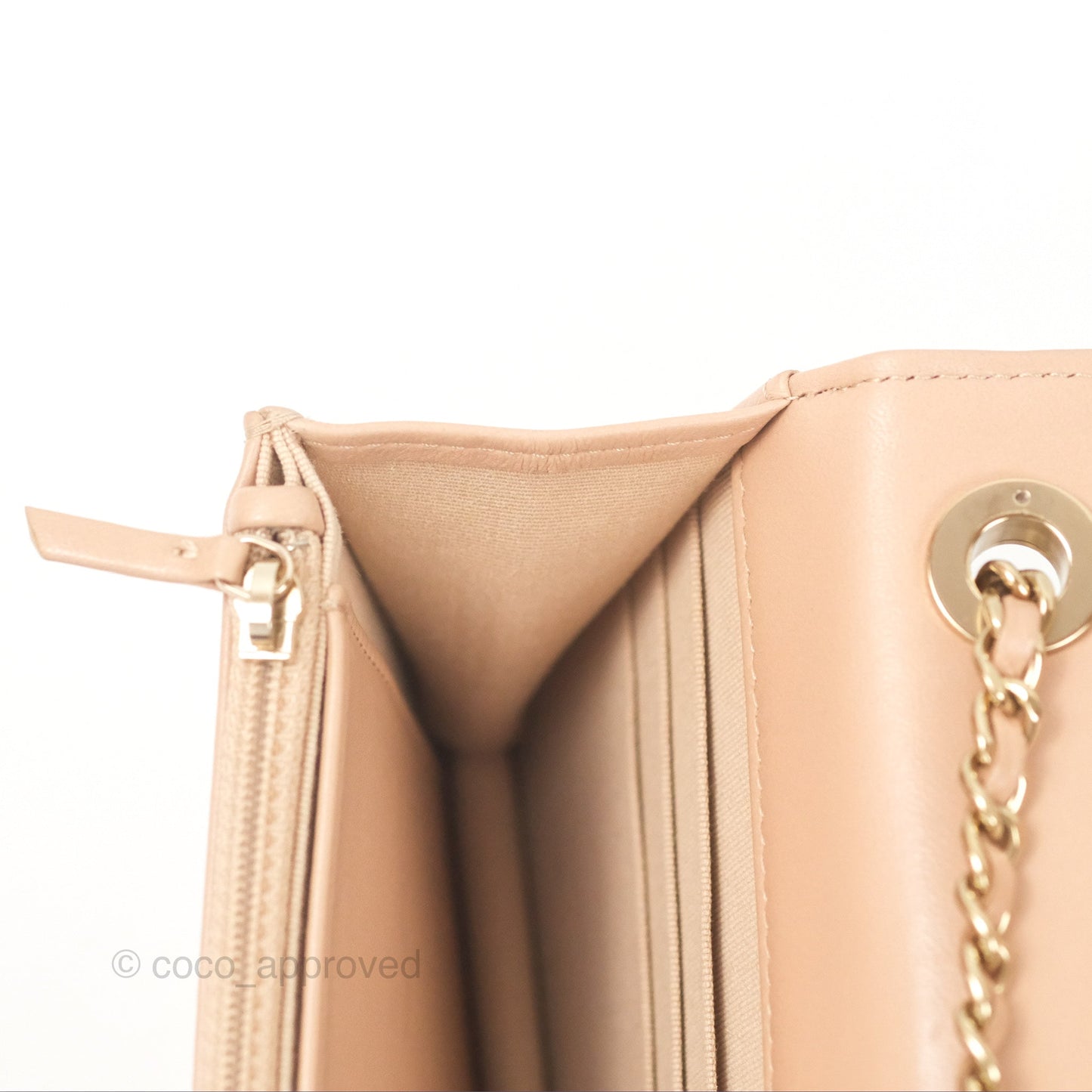 Chanel Trendy CC WOC Quilted Beige Lambskin Gold Hardware