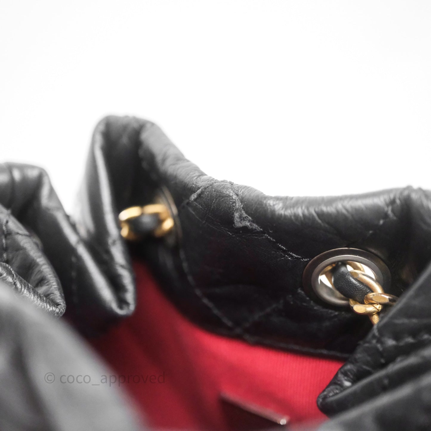 Chanel Small Gabrielle Backpack Quilted Black Aged Calfskin
