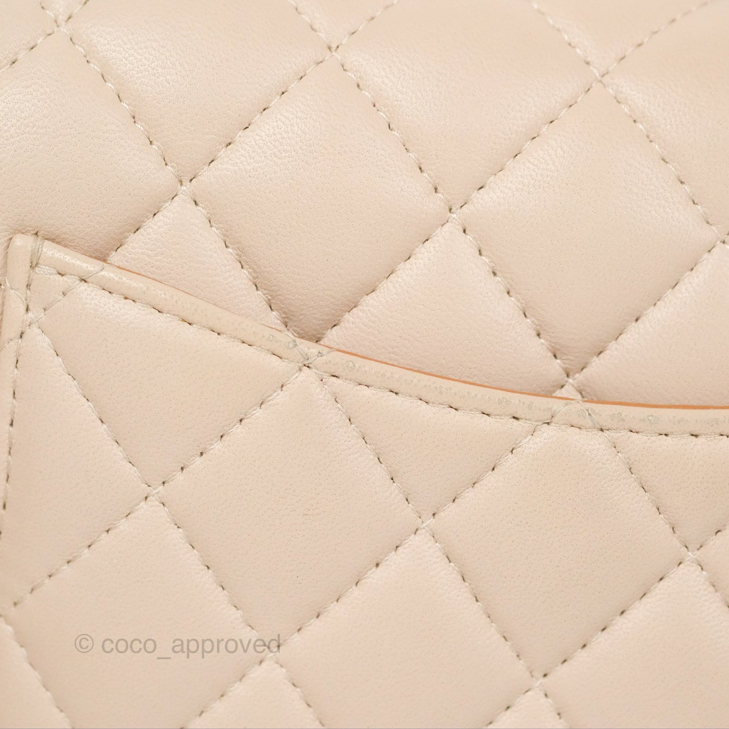 Chanel Top Handle Mini Rectangular Flap Bag Ecru/Beige Lambskin Gold Hardware 23P